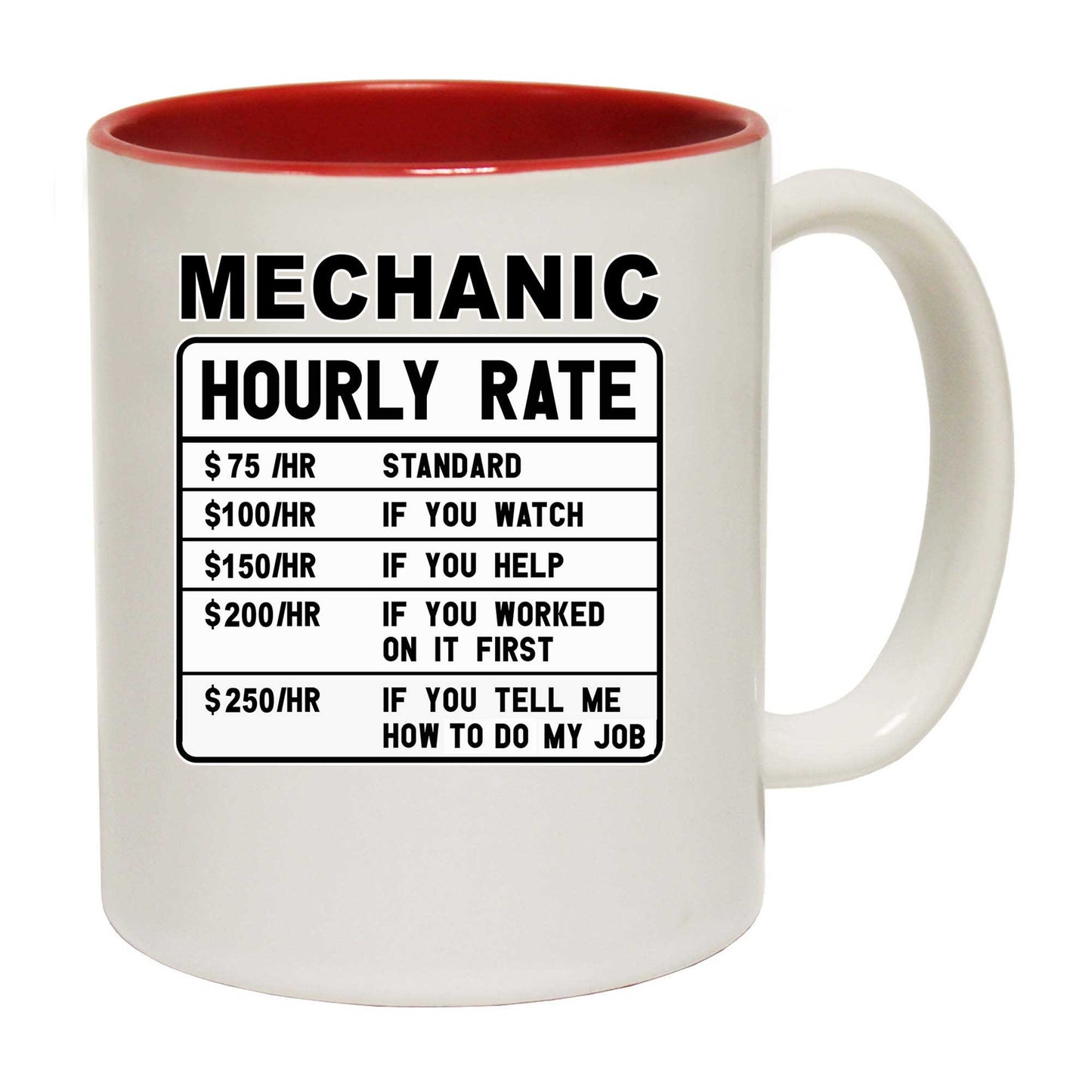 Mechanic Hourly Rate - Funny Coffee Mug