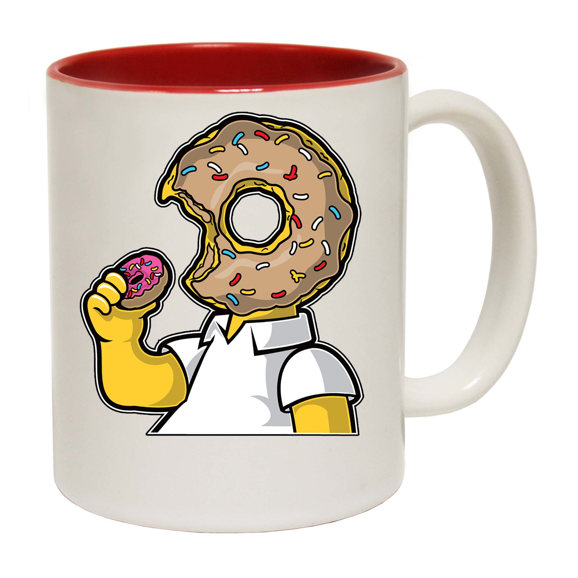 Donut Head Doughnuts Cartoon - Funny Coffee Mug