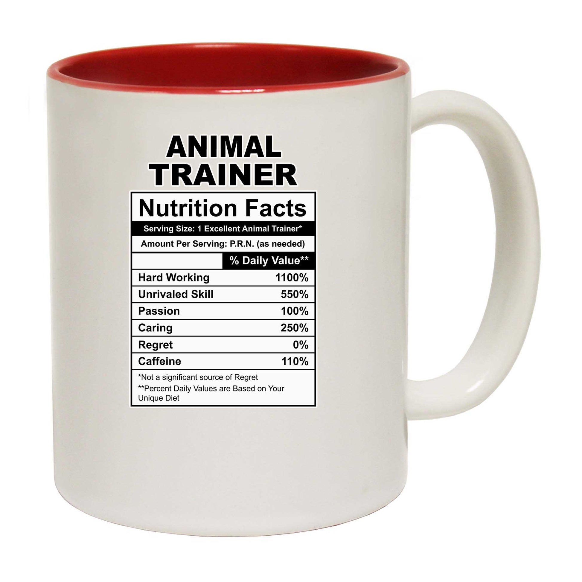 Animal Trainer Nutrition Facts - Funny Coffee Mug