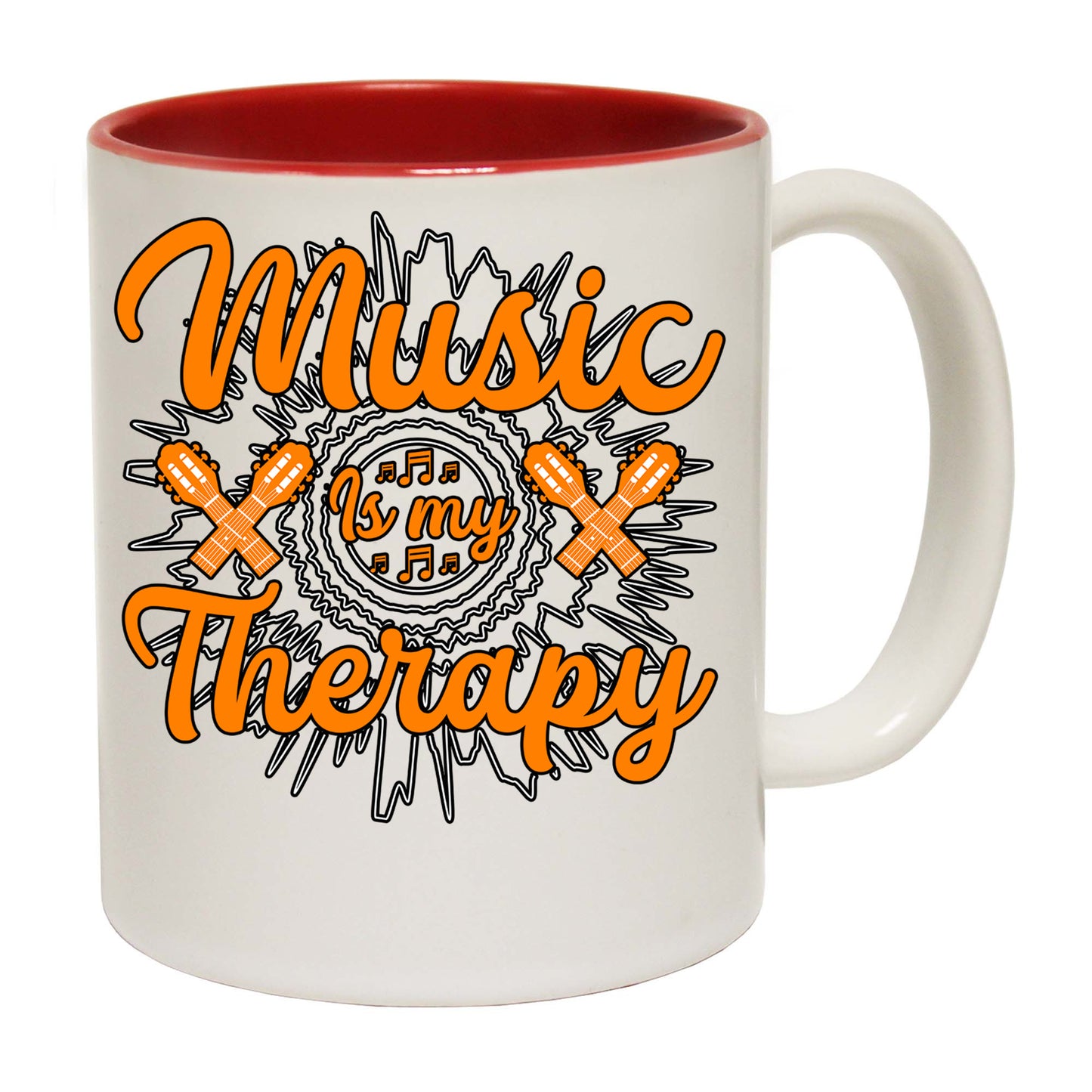 Music Is My Therapy Guitar Bass Electric - Funny Coffee Mug