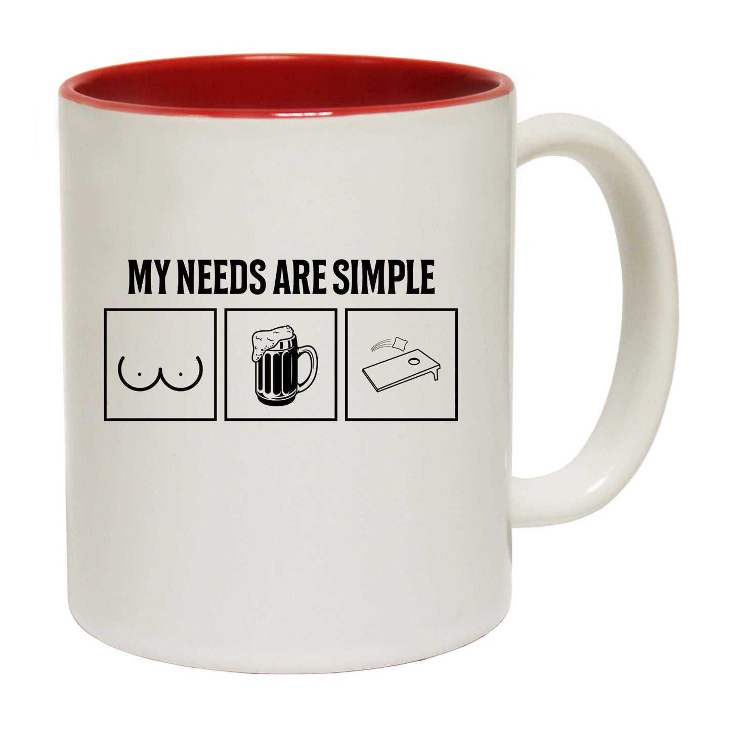 My Needs Are Simple Beer Cornhole - Funny Coffee Mug