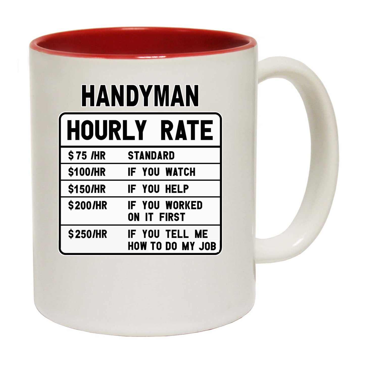 Handyman Hourly Rate - Funny Coffee Mug