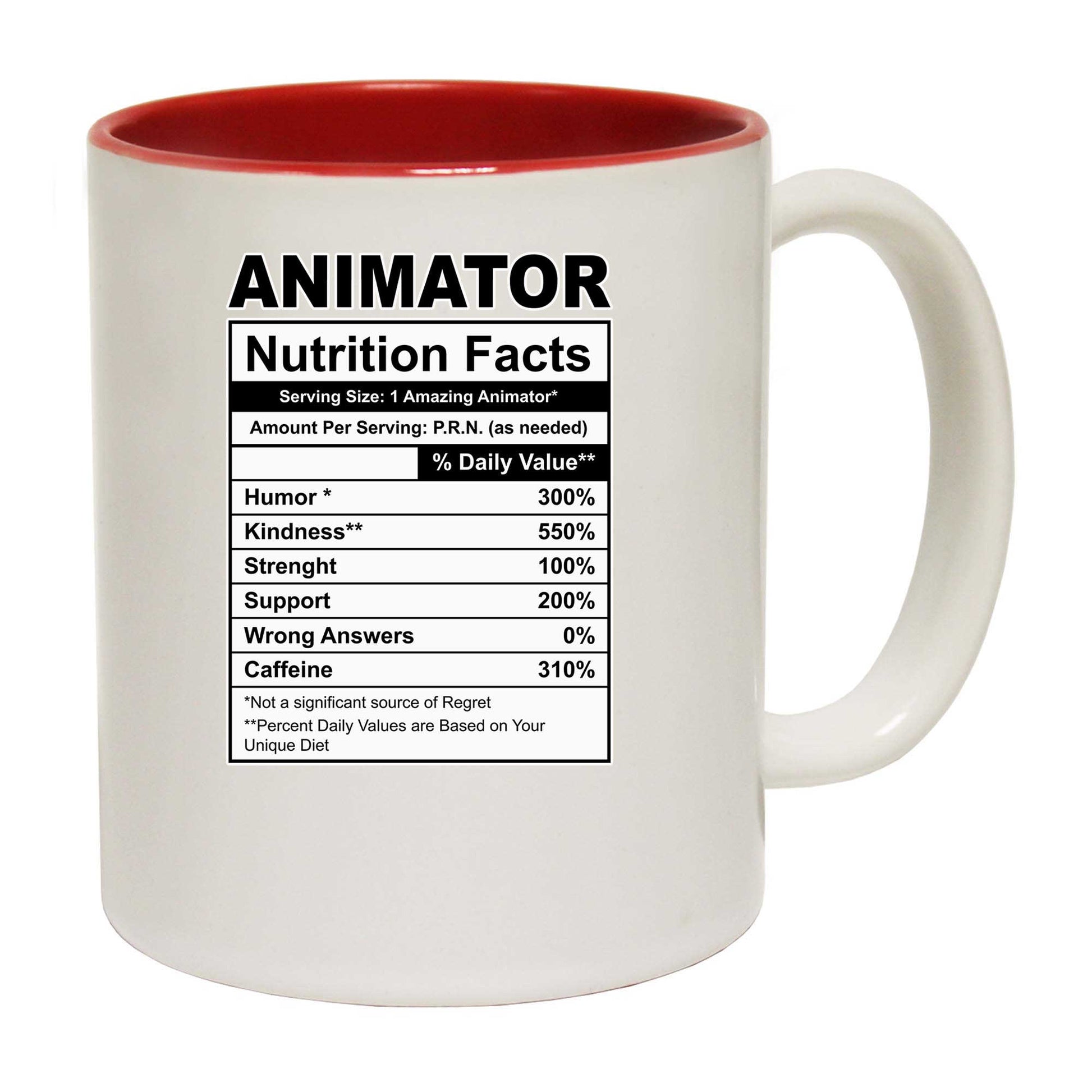 Animator Nutrition Facts - Funny Coffee Mug