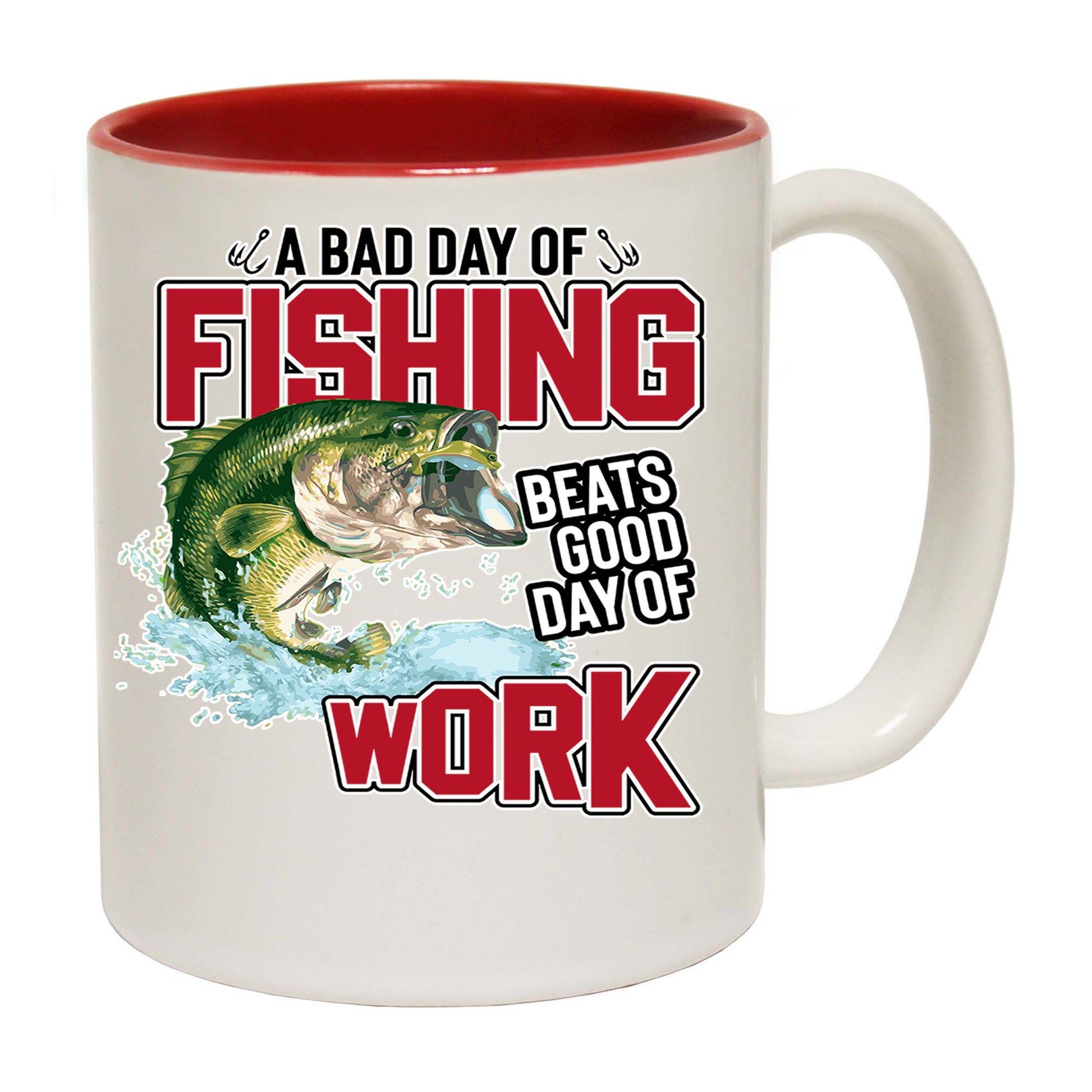 A Bad Day Fishing Beats Good Day At Work Angling Fish - Funny Coffee Mug