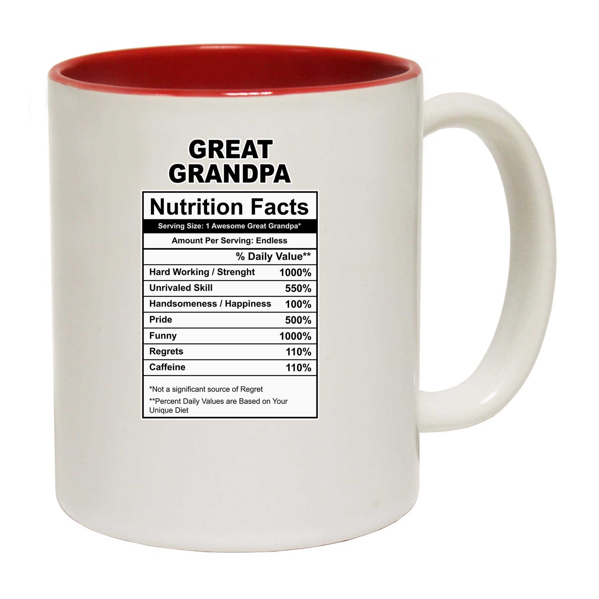 Great Grandpa Nutrition Facts - Funny Coffee Mug