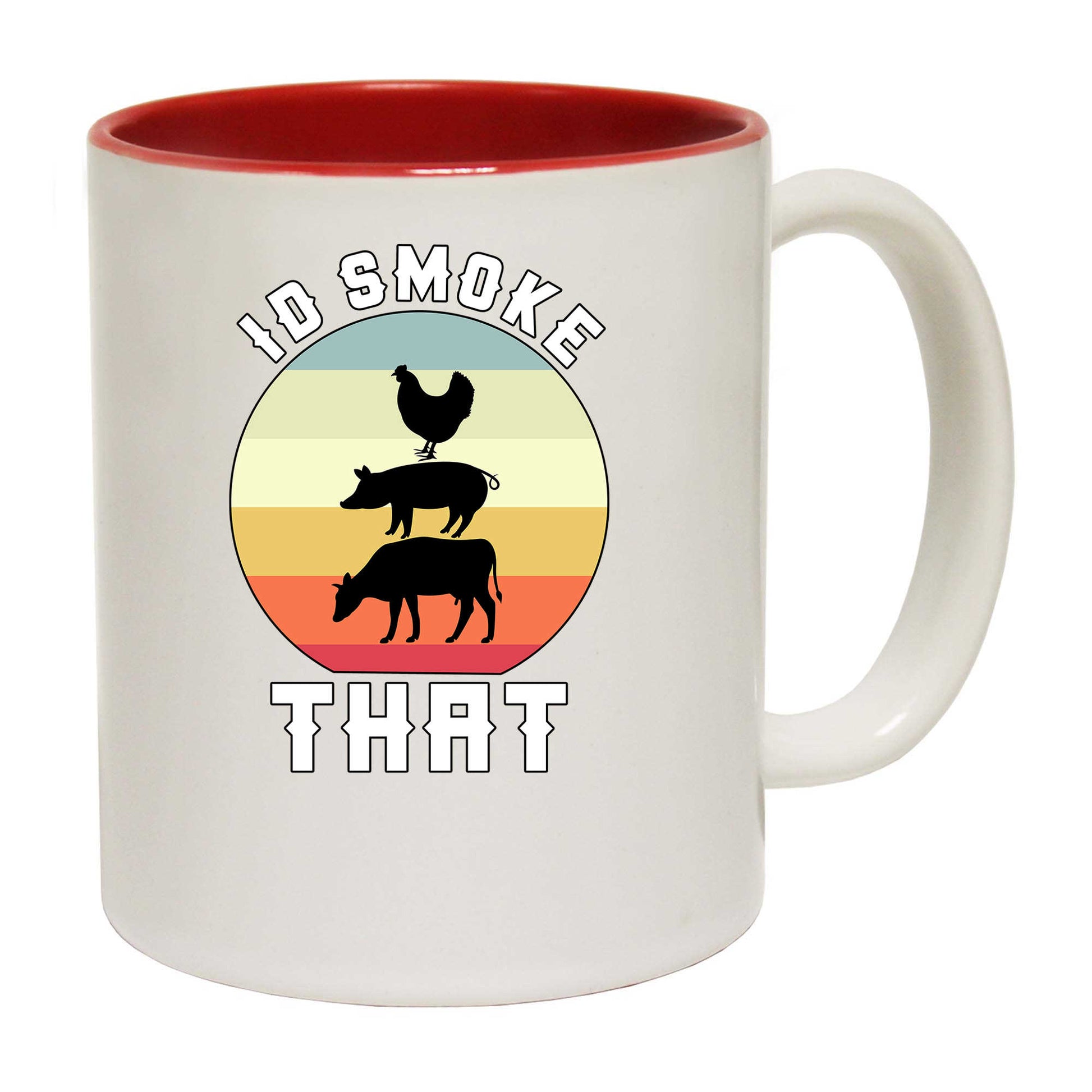 Id Smoke That Retro Sun  Bbq Chef Dad - Funny Coffee Mug