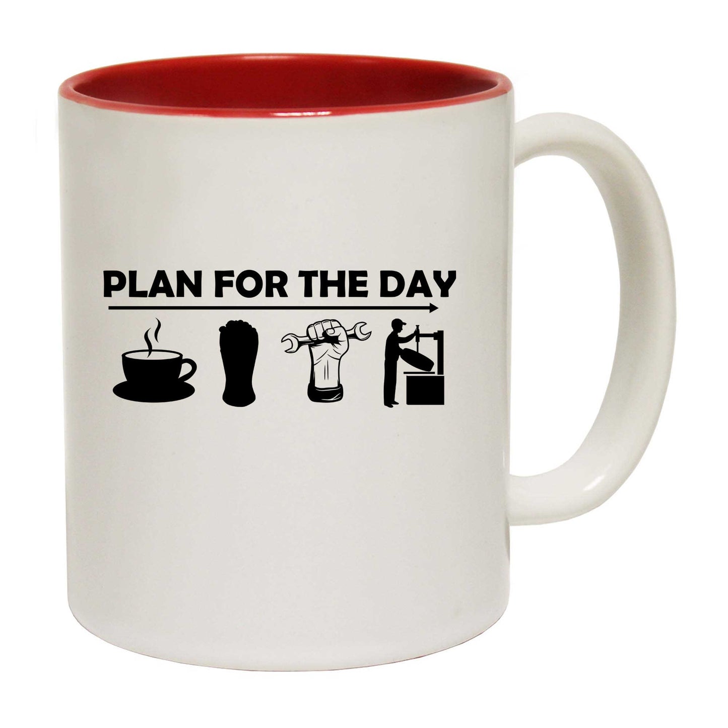 Plan For The Day Mechanics Coffee Wrench Beer Adult Humor - Funny Coffee Mug