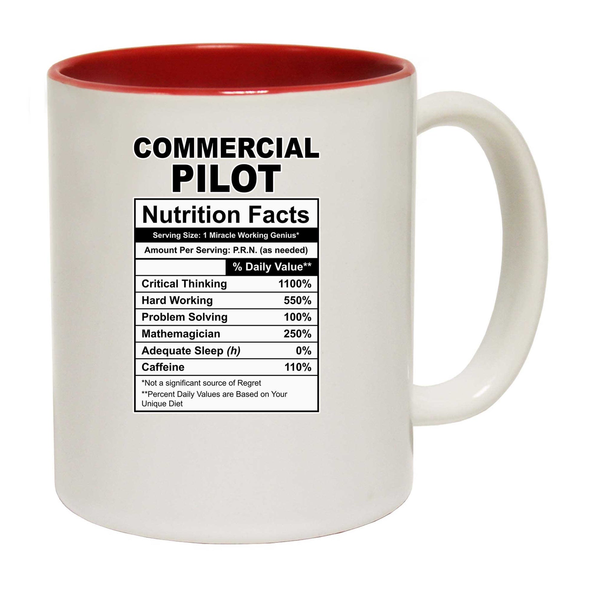 Commercial Pilot Nutrition Facts - Funny Coffee Mug