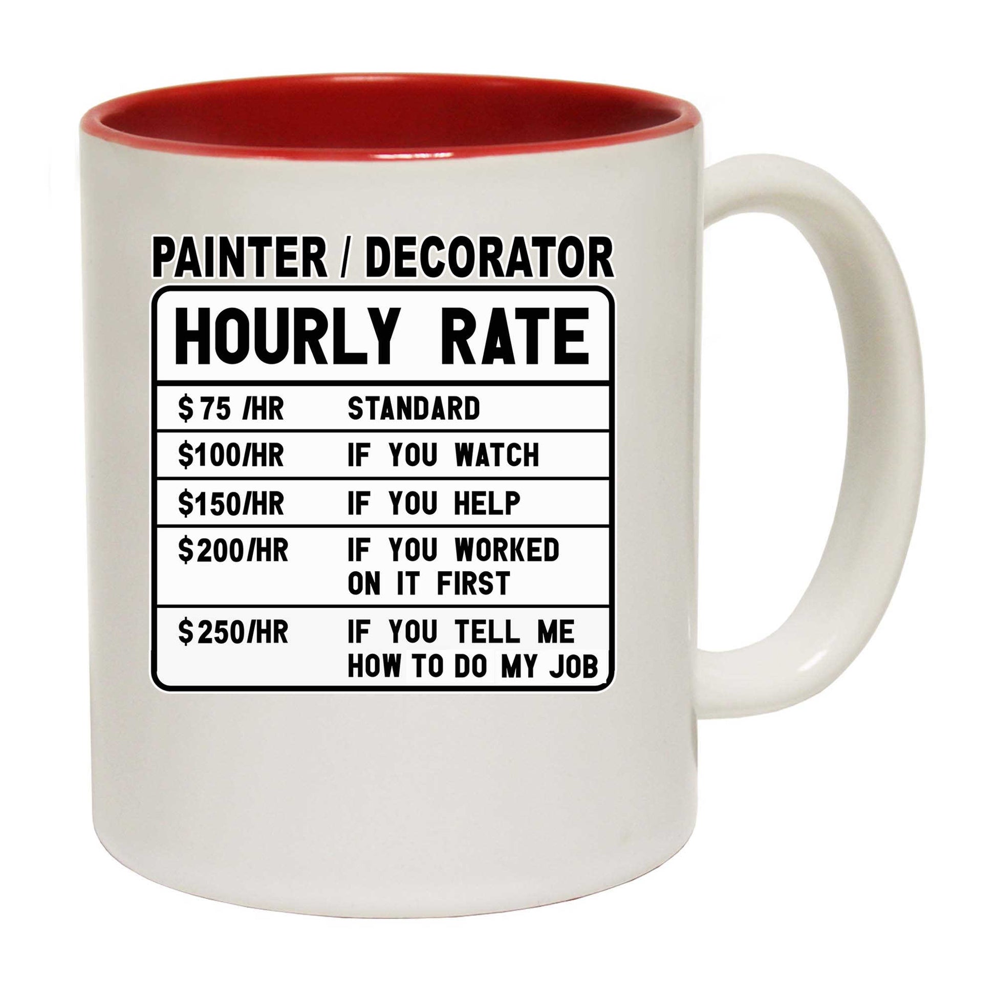 Painter Decorator Hourly Rate - Funny Coffee Mug