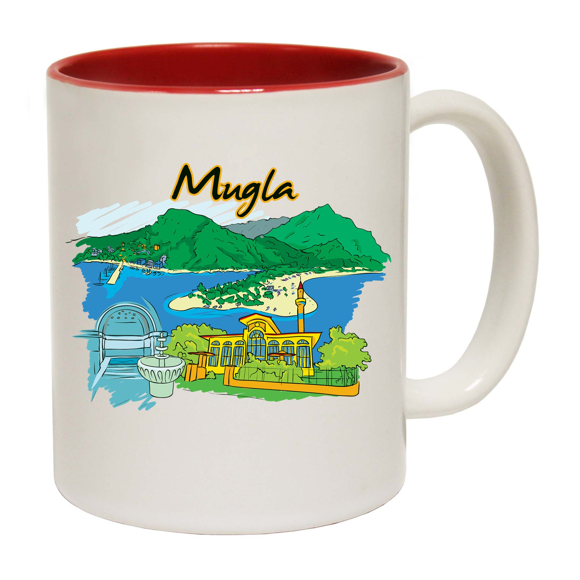 Mugla Turkey Country Flag Destination - Funny Coffee Mug