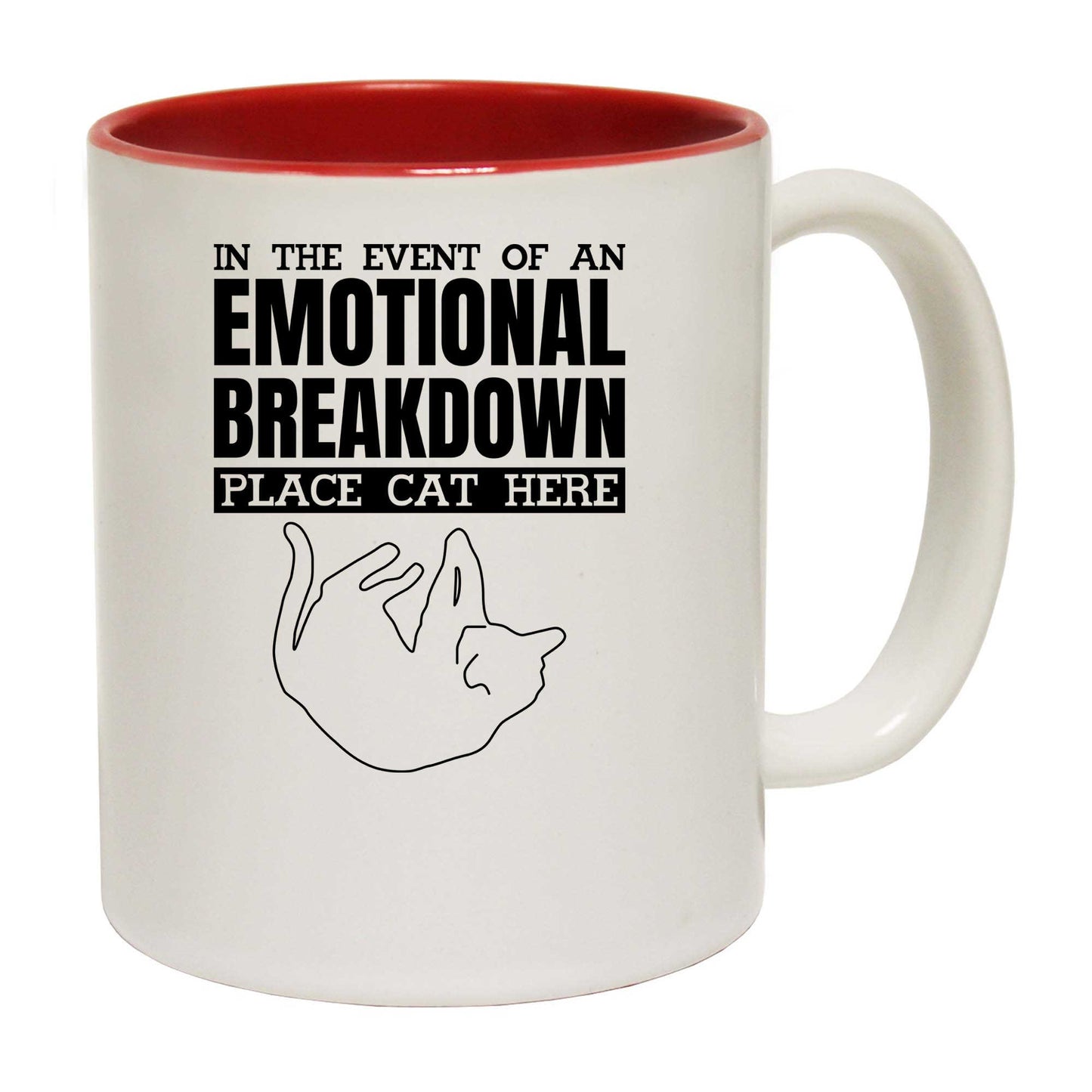 Cats In The Event Of An Emotional Breakdown Place Cat Here - Funny Coffee Mug