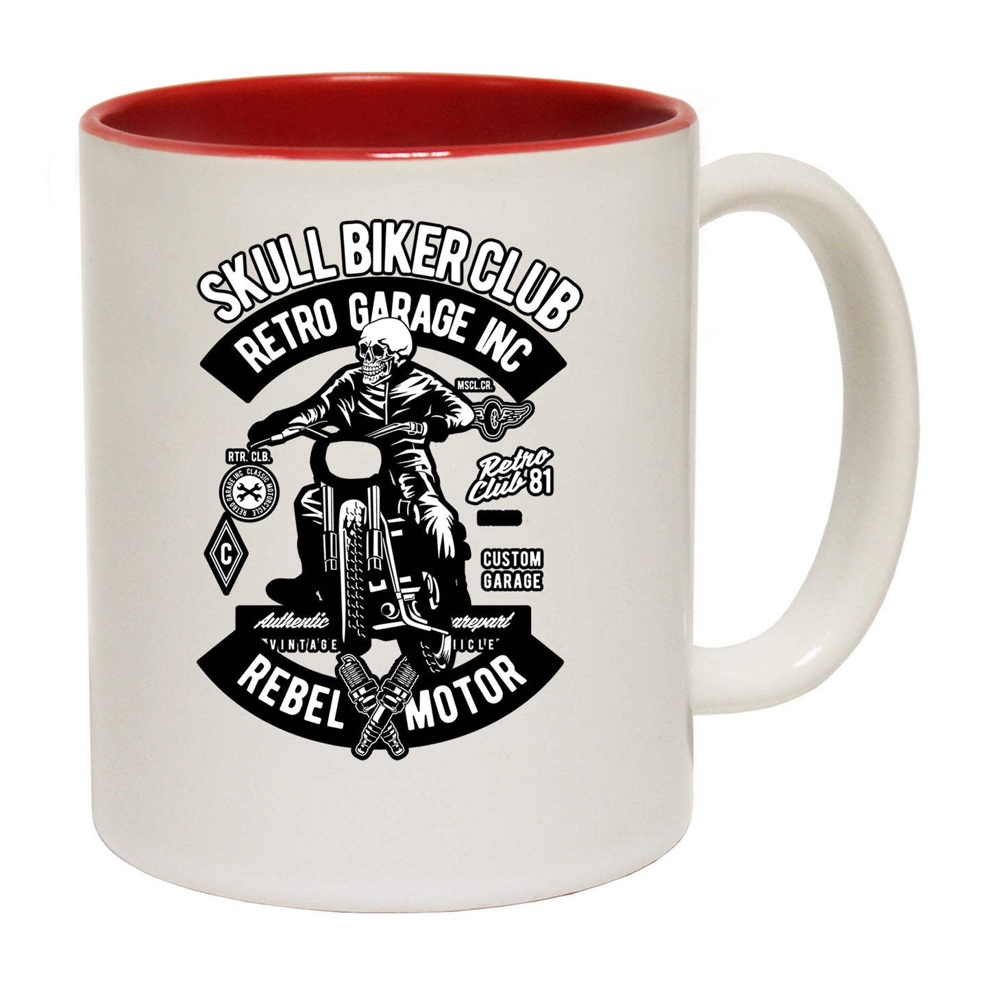 Skull Biker Club Motorbike Motorcycle - Funny Coffee Mug