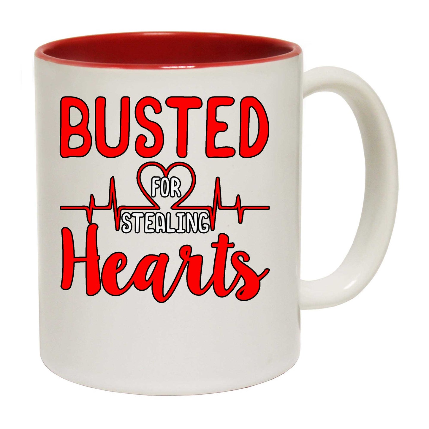 Busted For Stealing Hearts Valentines Day - Funny Coffee Mug