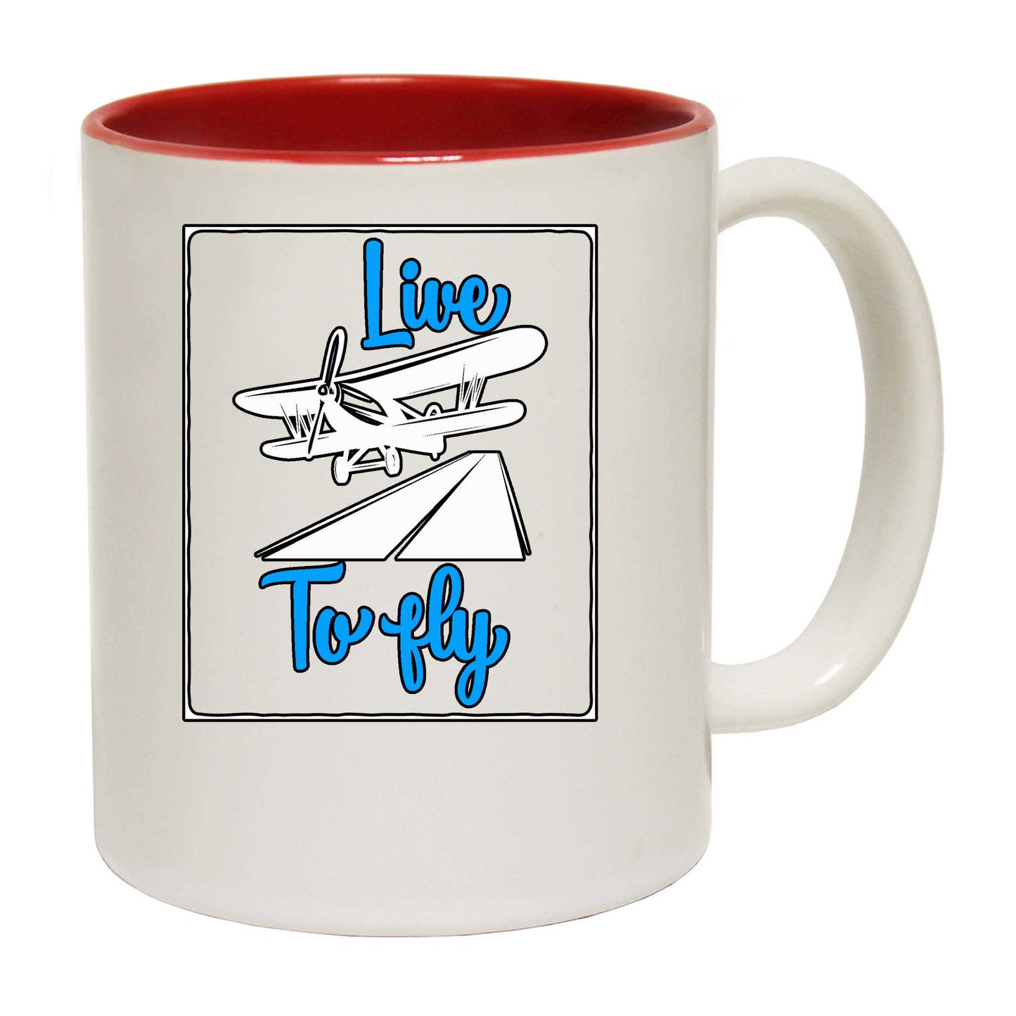 Live To Fly Plane Aviation Pilot - Funny Coffee Mug