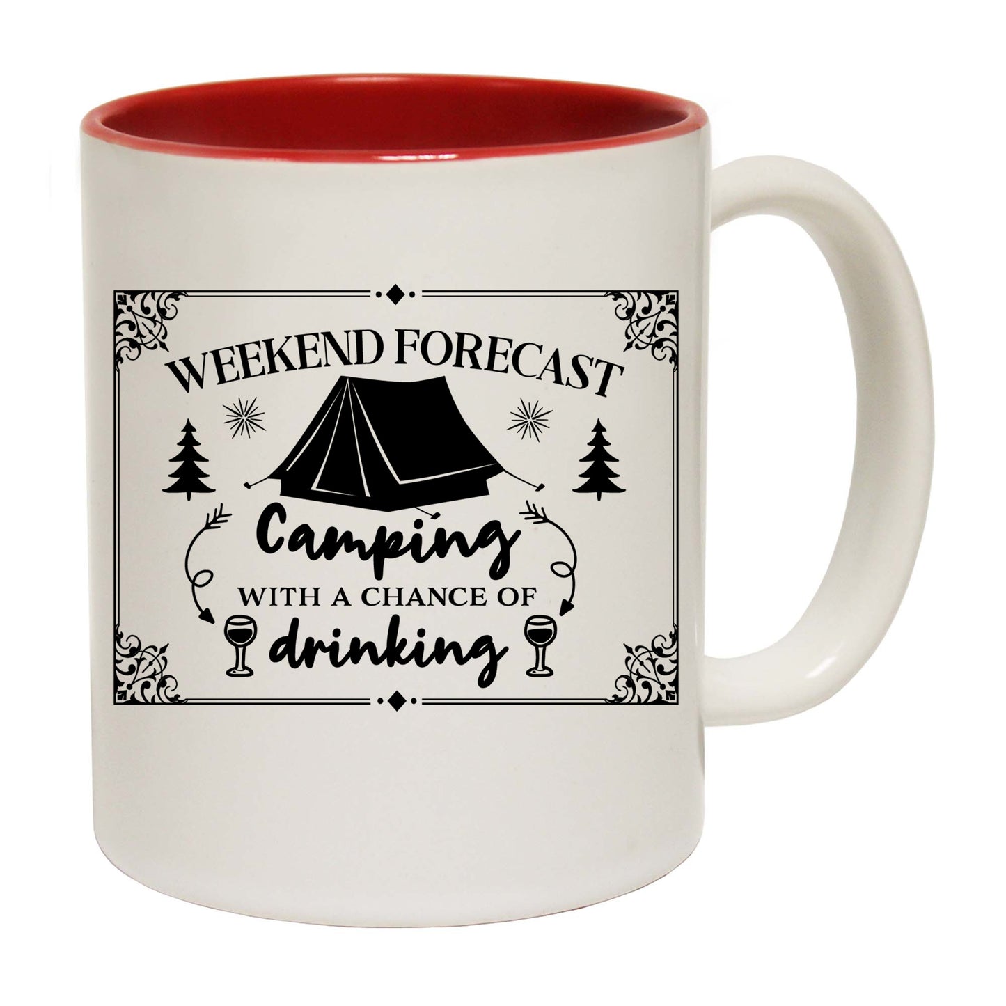 Weekend Forecast Camping V2 Drinking - Funny Coffee Mug