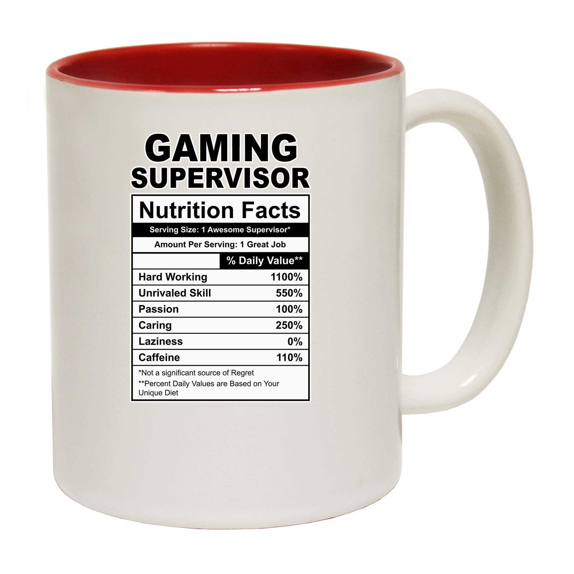 Gaming Supervisor Nutrition Facts - Funny Coffee Mug