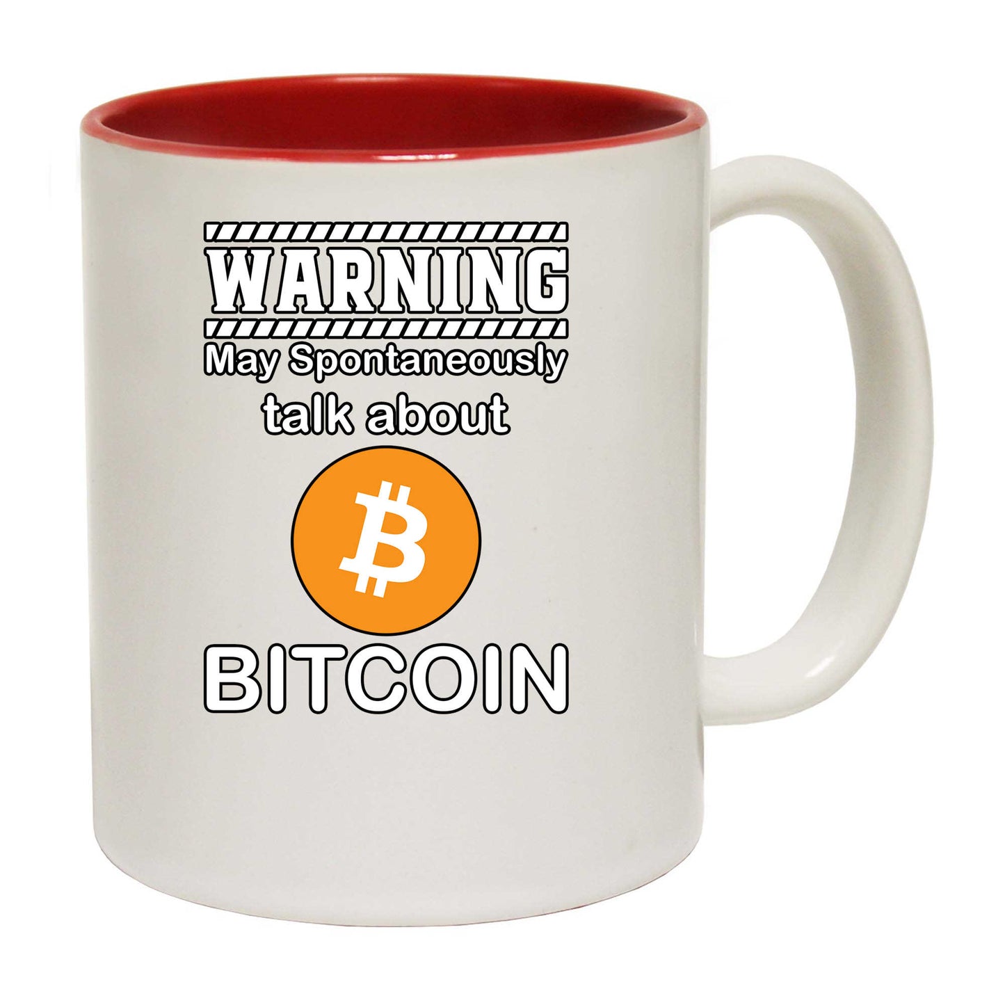 Logo Warning May Spontaneously Talk About Bitcoin Crypto Currency - Funny Coffee Mug