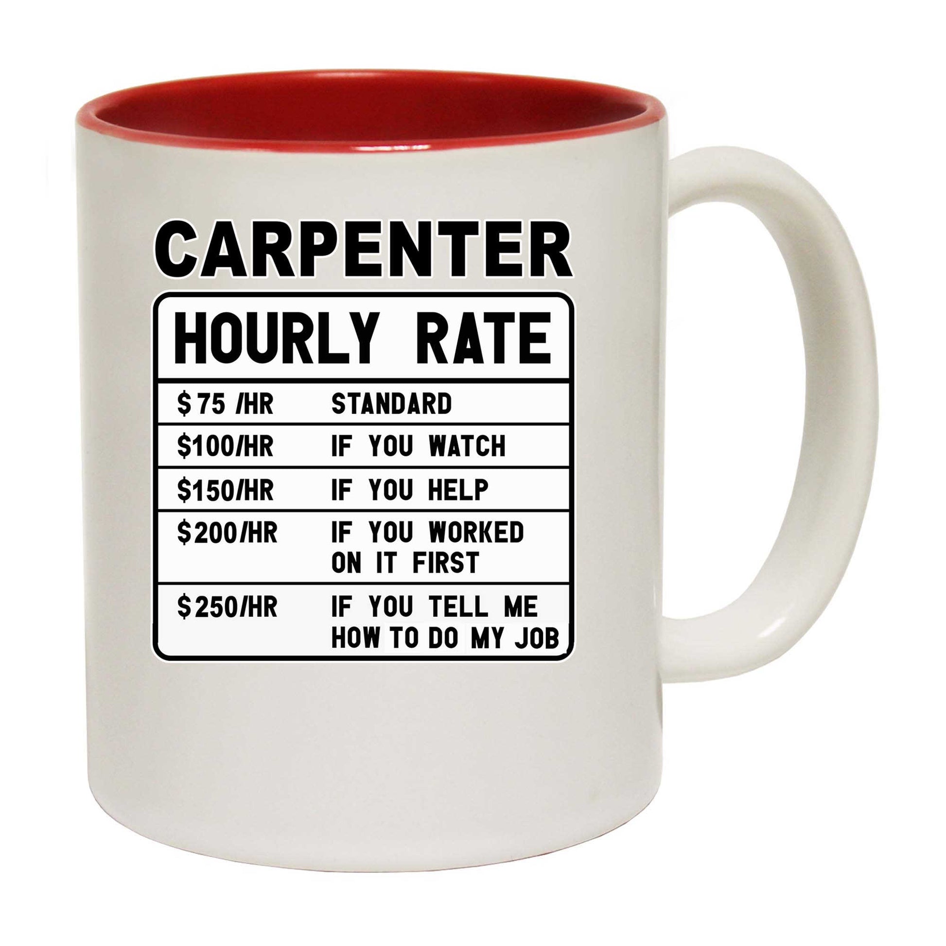 Carpenter Hourly Rate - Funny Coffee Mug