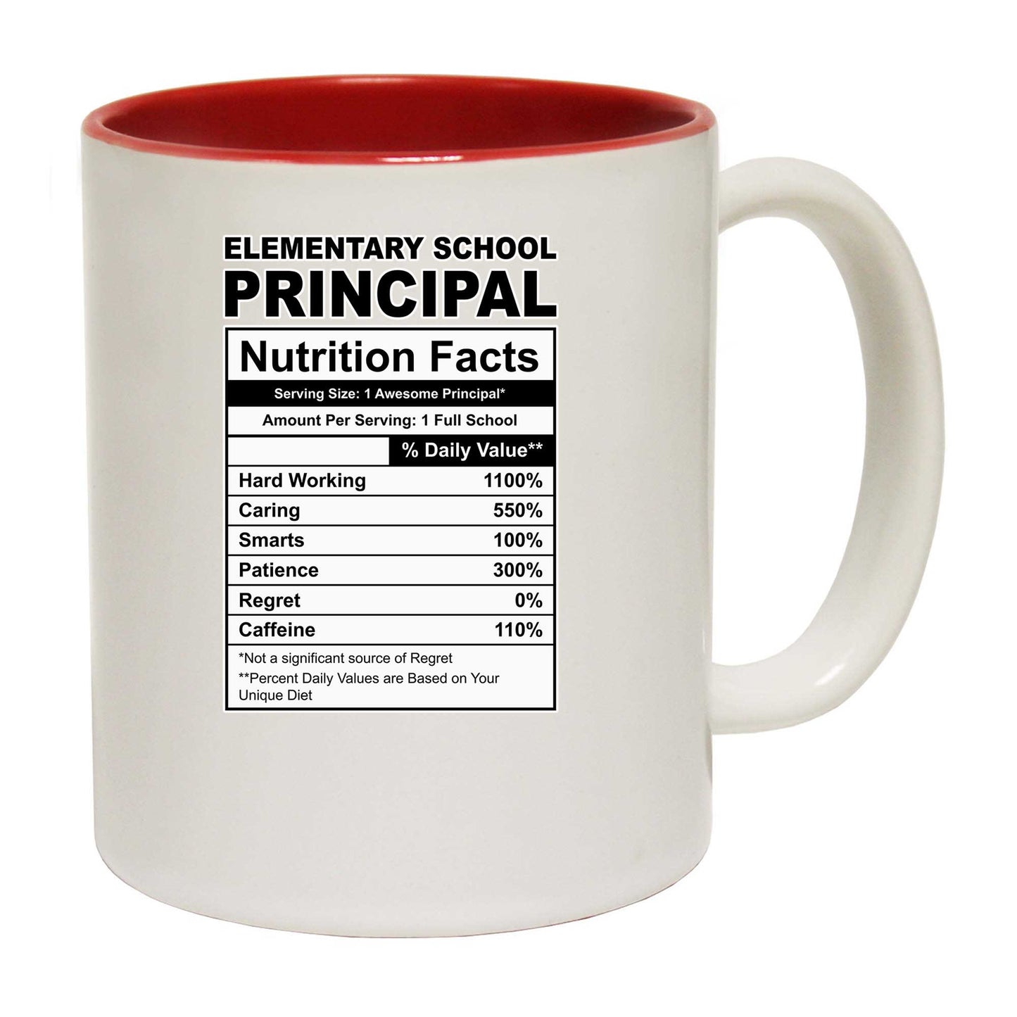 Elementary School Principal Nutrition Facts - Funny Coffee Mug