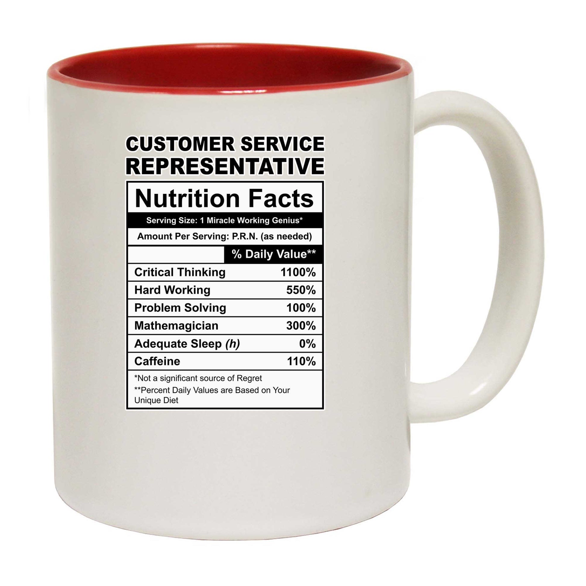 Customer Service Representative Nutrition Facts - Funny Coffee Mug