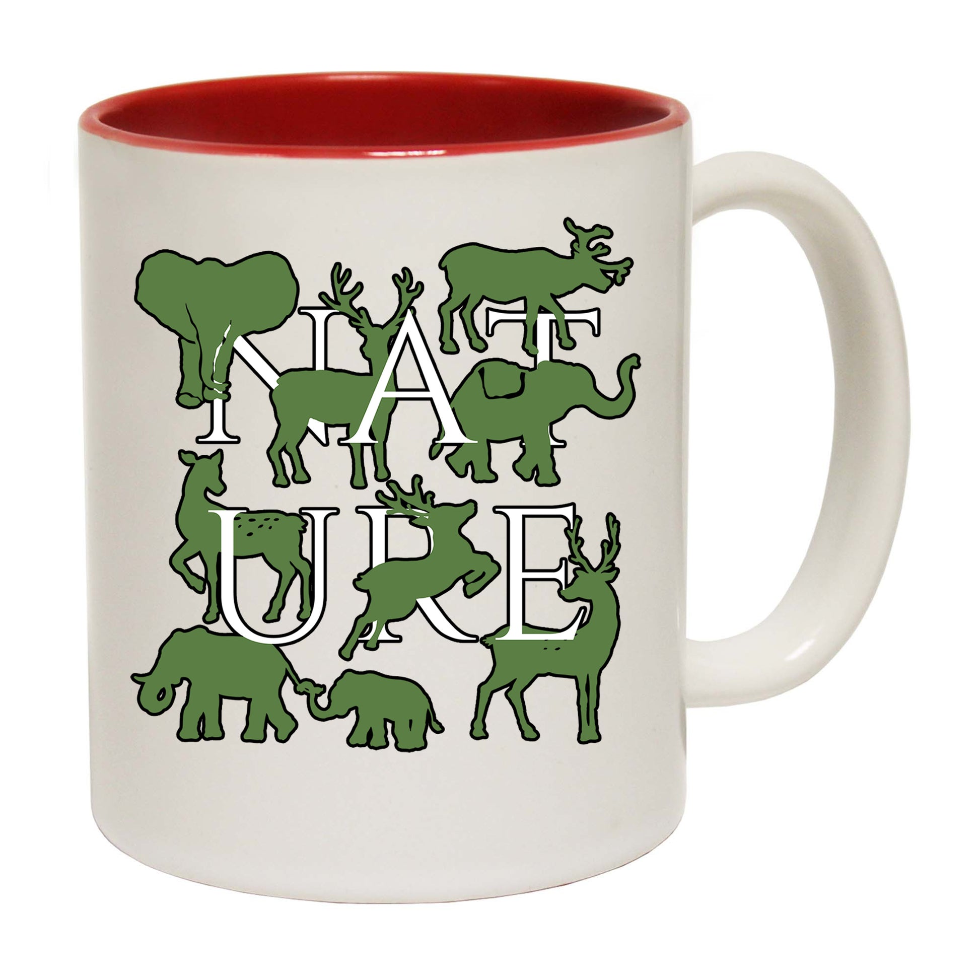 Nature Animals Elephant Deer - Funny Coffee Mug