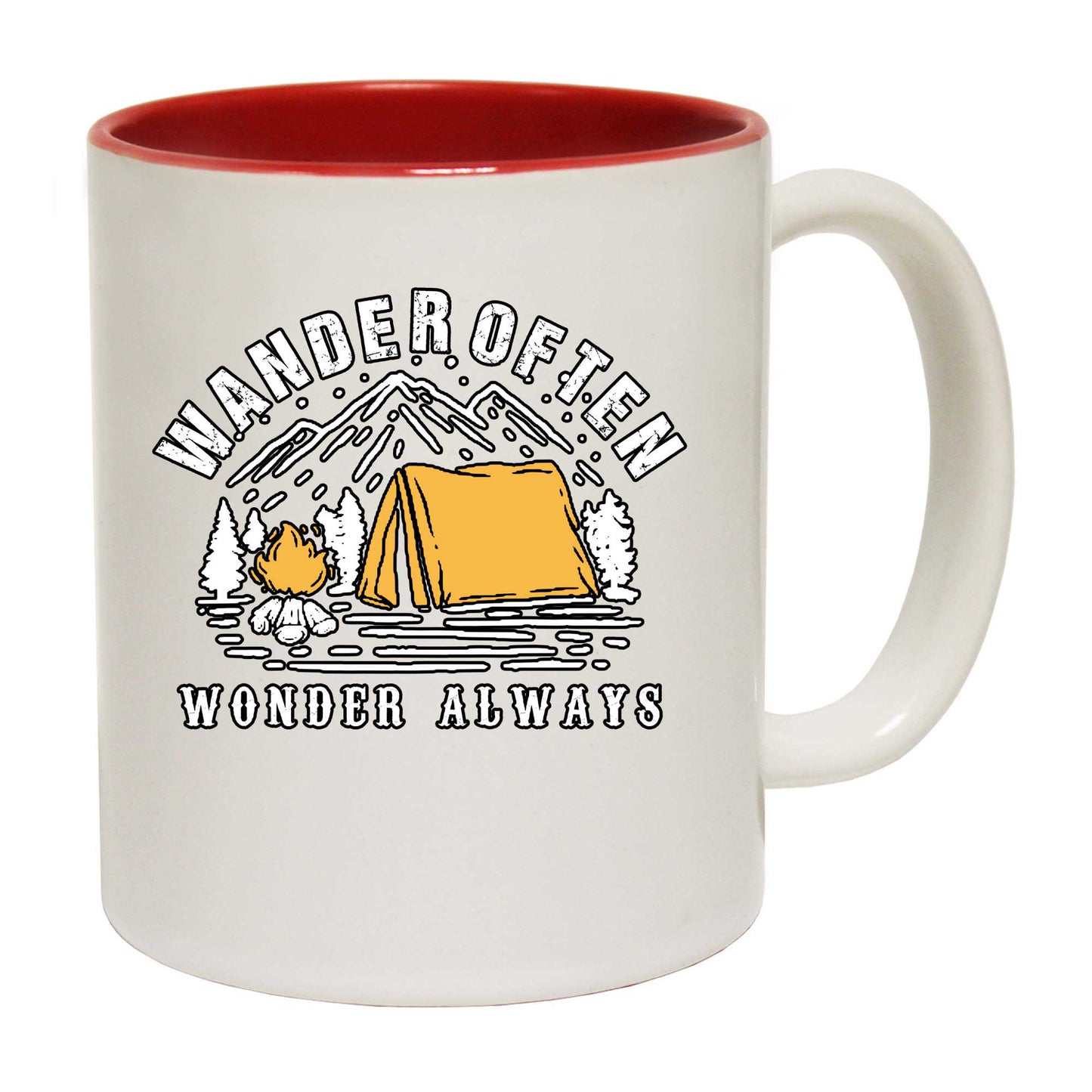 Wander Often Wonder Always Camping Hiking - Funny Coffee Mug