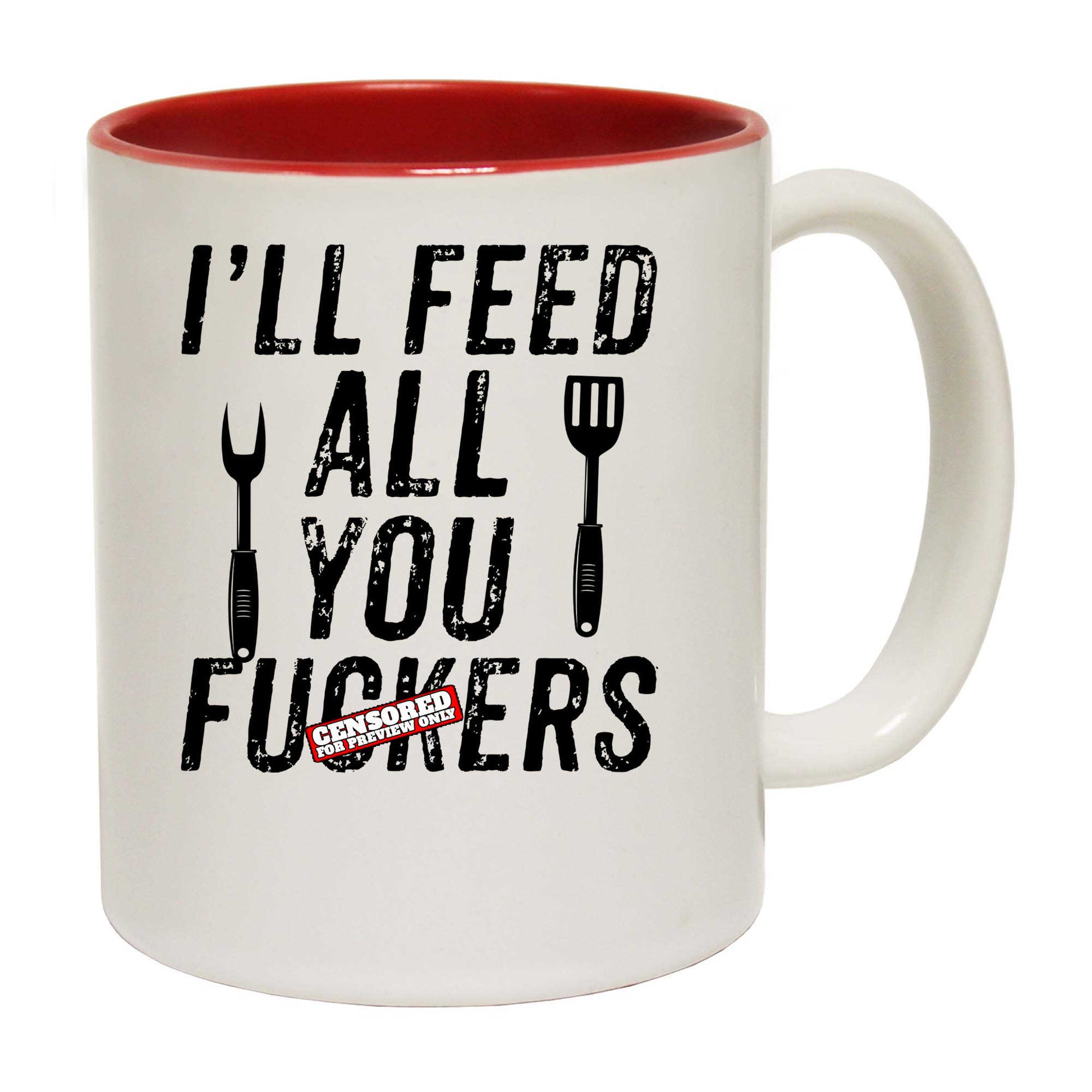 Bbq Dad Joke Ill Feed All You Barbecue Cookout Chef - Funny Coffee Mug