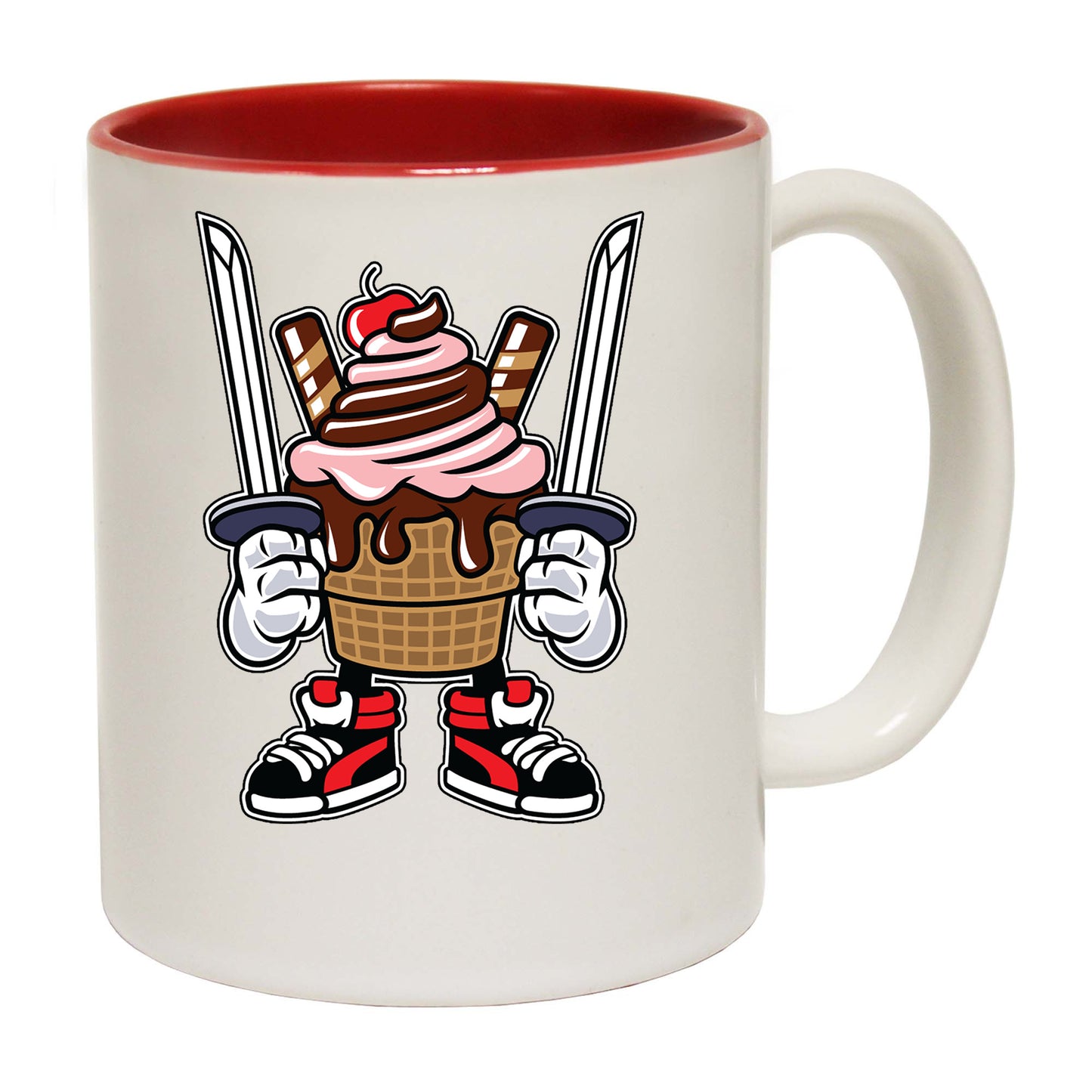 Ice Cream Ninja Cartoon - Funny Coffee Mug