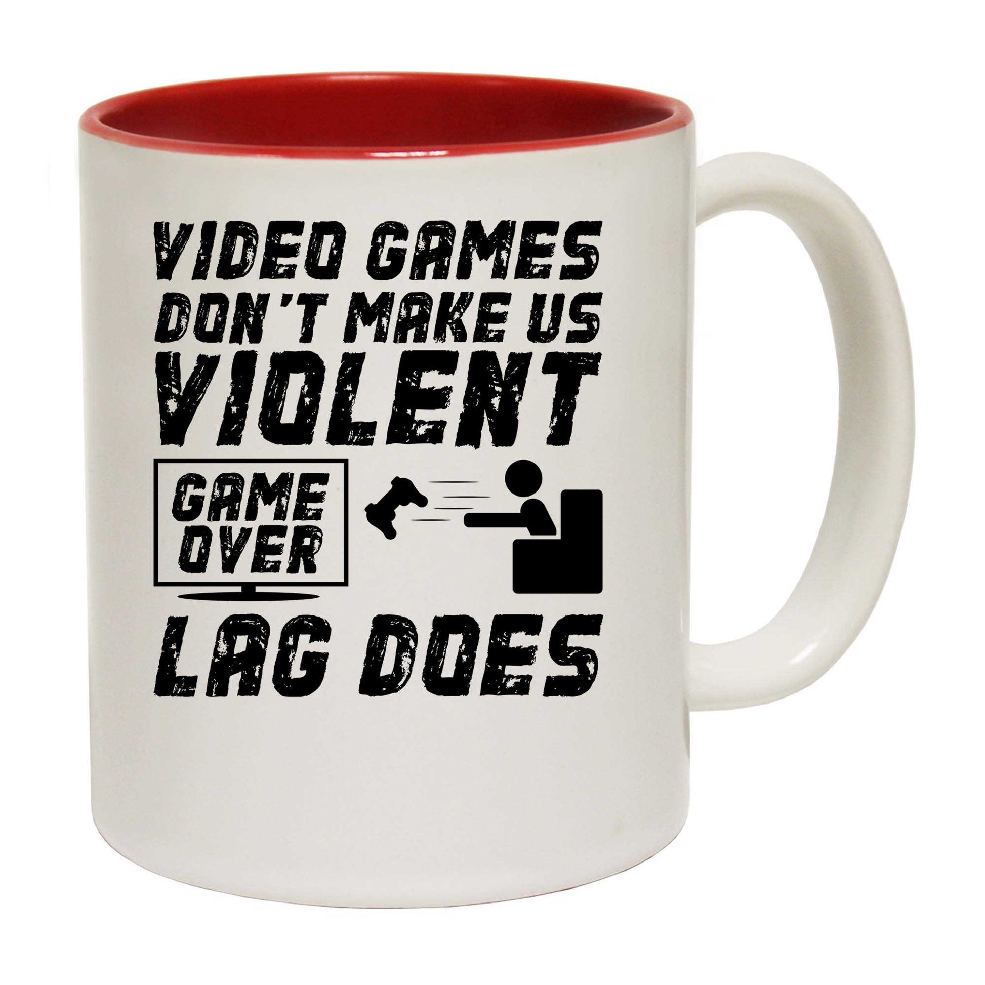 Video Games Dont Make Us Violent Game Over Lag Does Gamer - Funny Coffee Mug