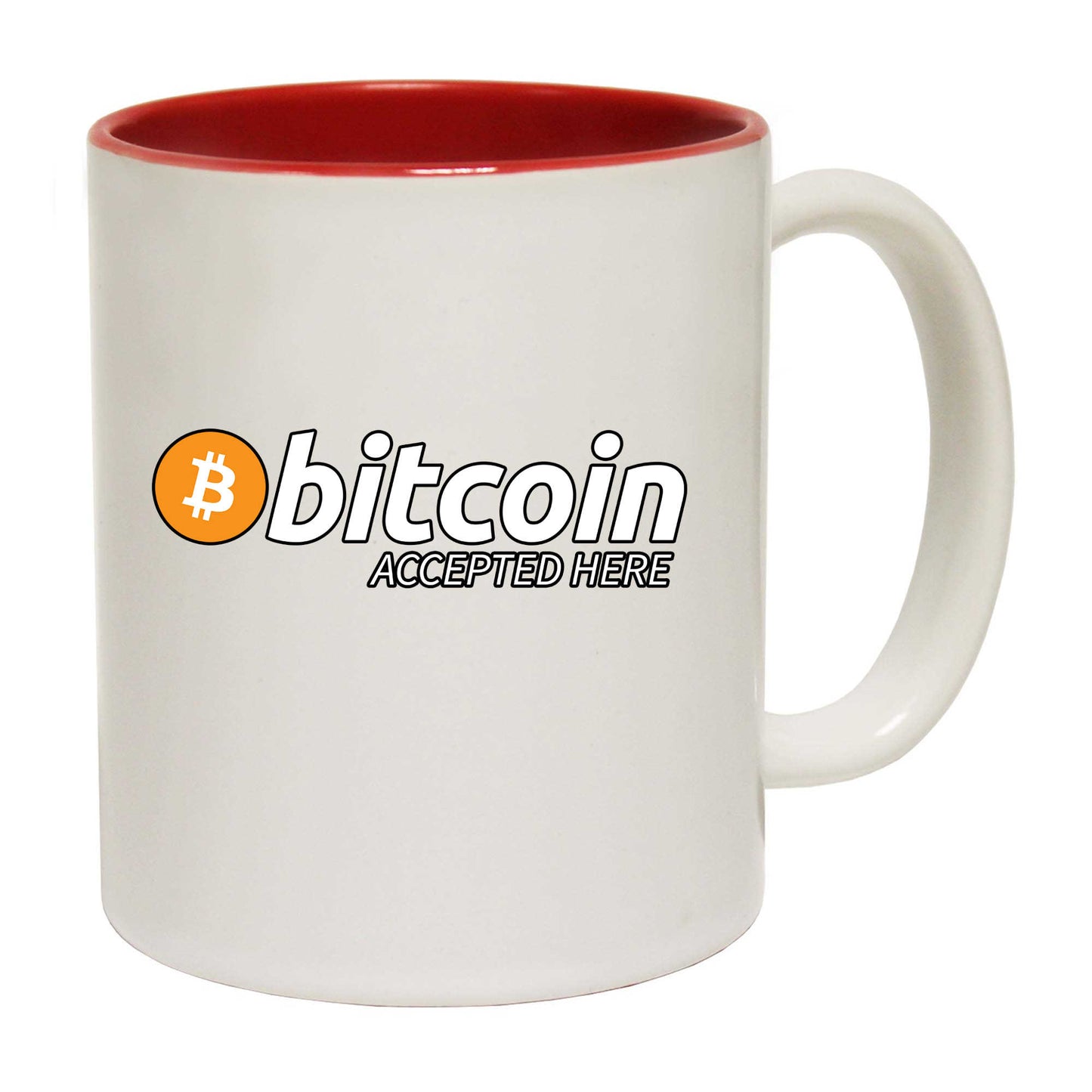 Bitcoin Accepted Here Crypto Currency Logo Trader Investor - Funny Coffee Mug