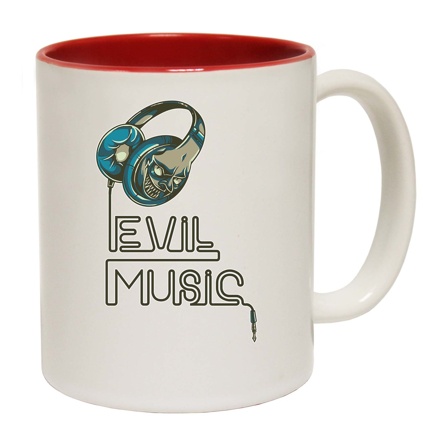 Evil Music Skull Headphones Dj - Funny Coffee Mug