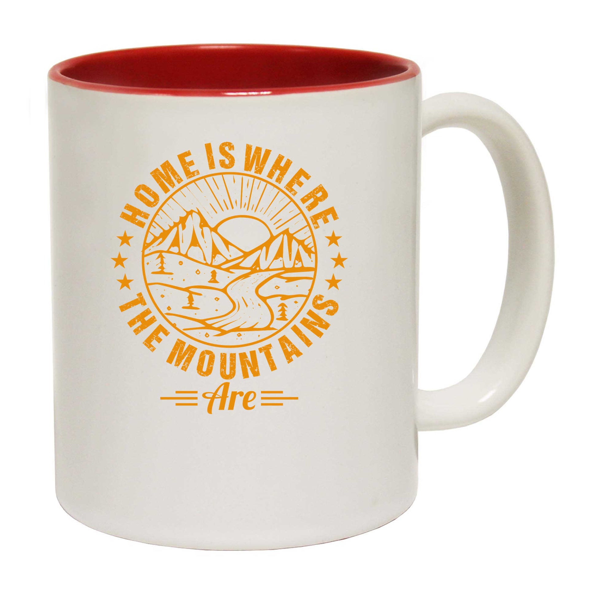 Home Is Where The Mountains Climbing Hiking - Funny Coffee Mug