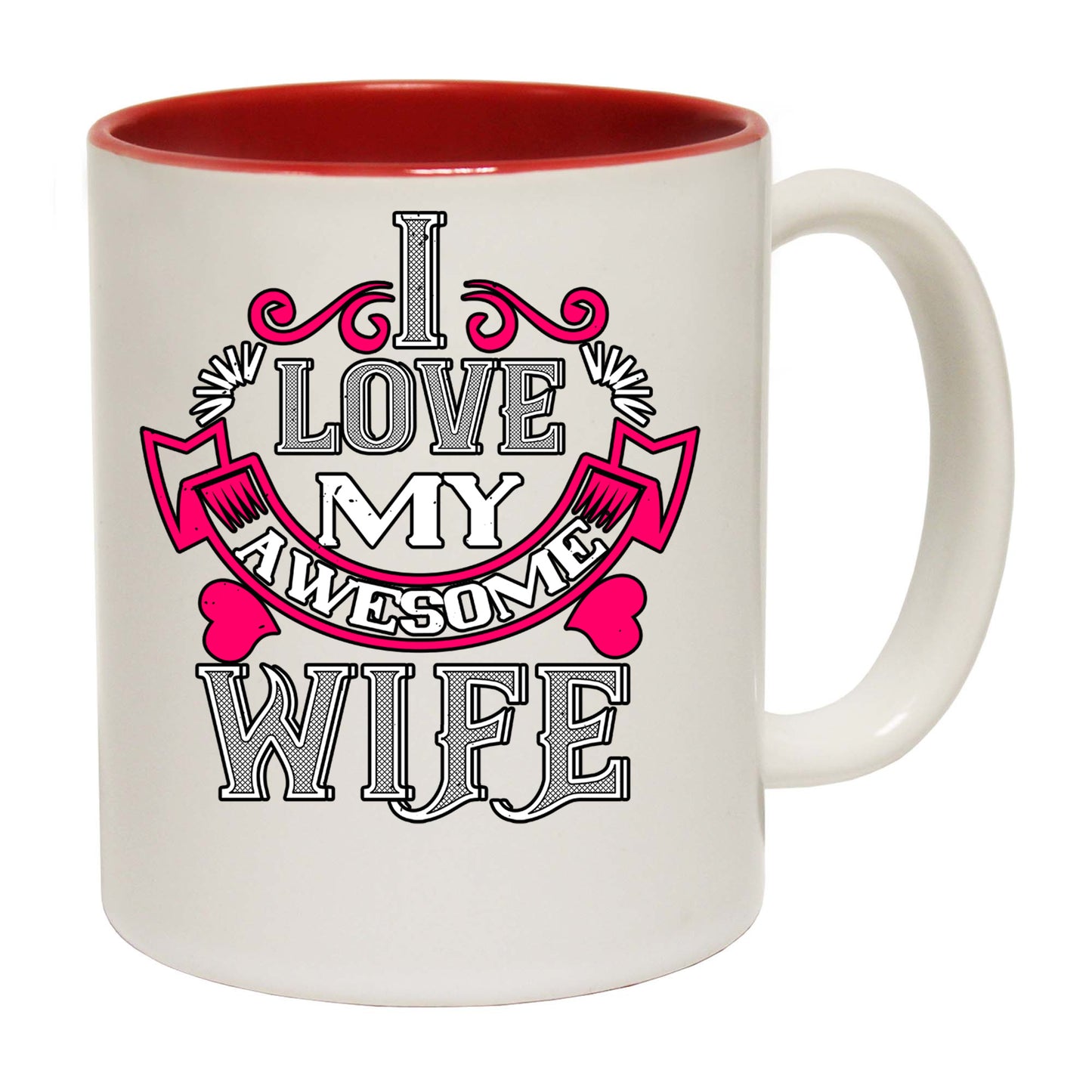 I Love My Awesome Wife Valentine - Funny Coffee Mug