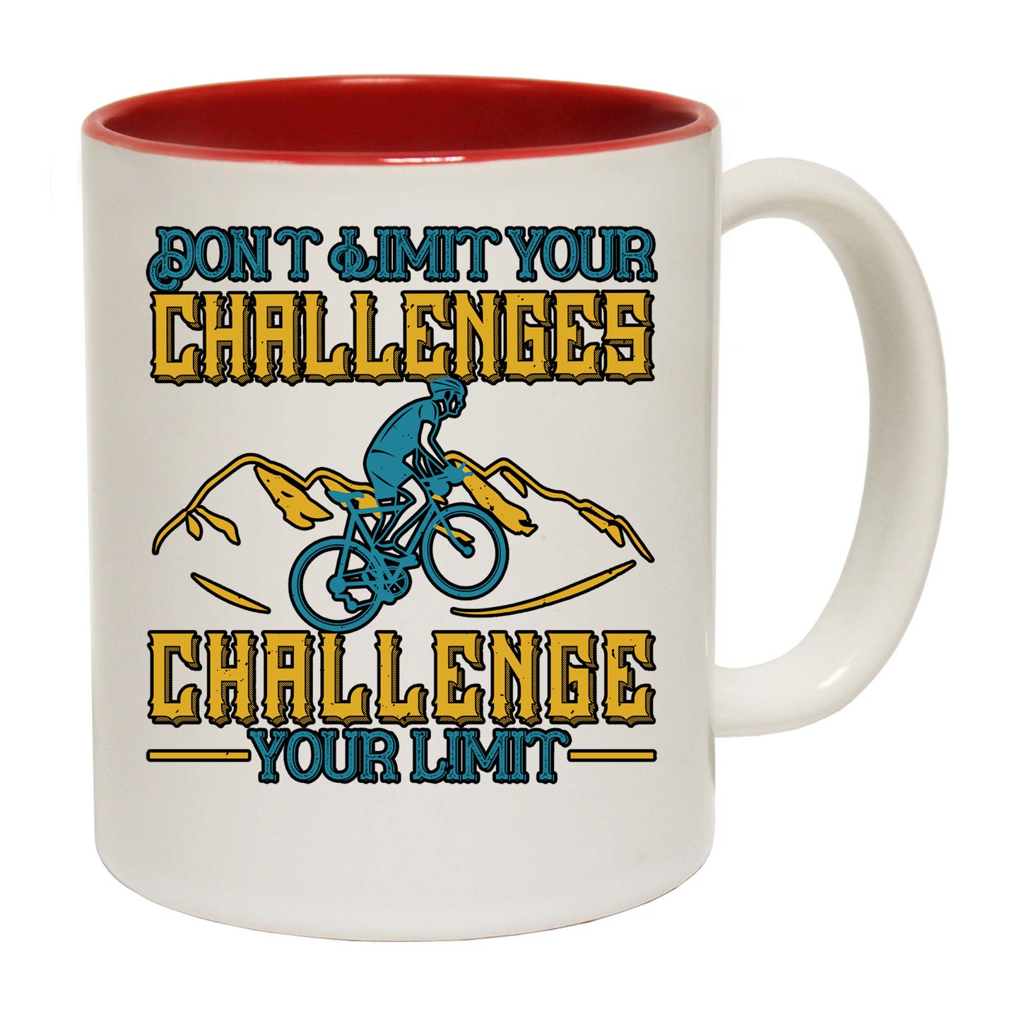 Mountain Bike Cycling Dont Limit Your Challenges - Funny Coffee Mug