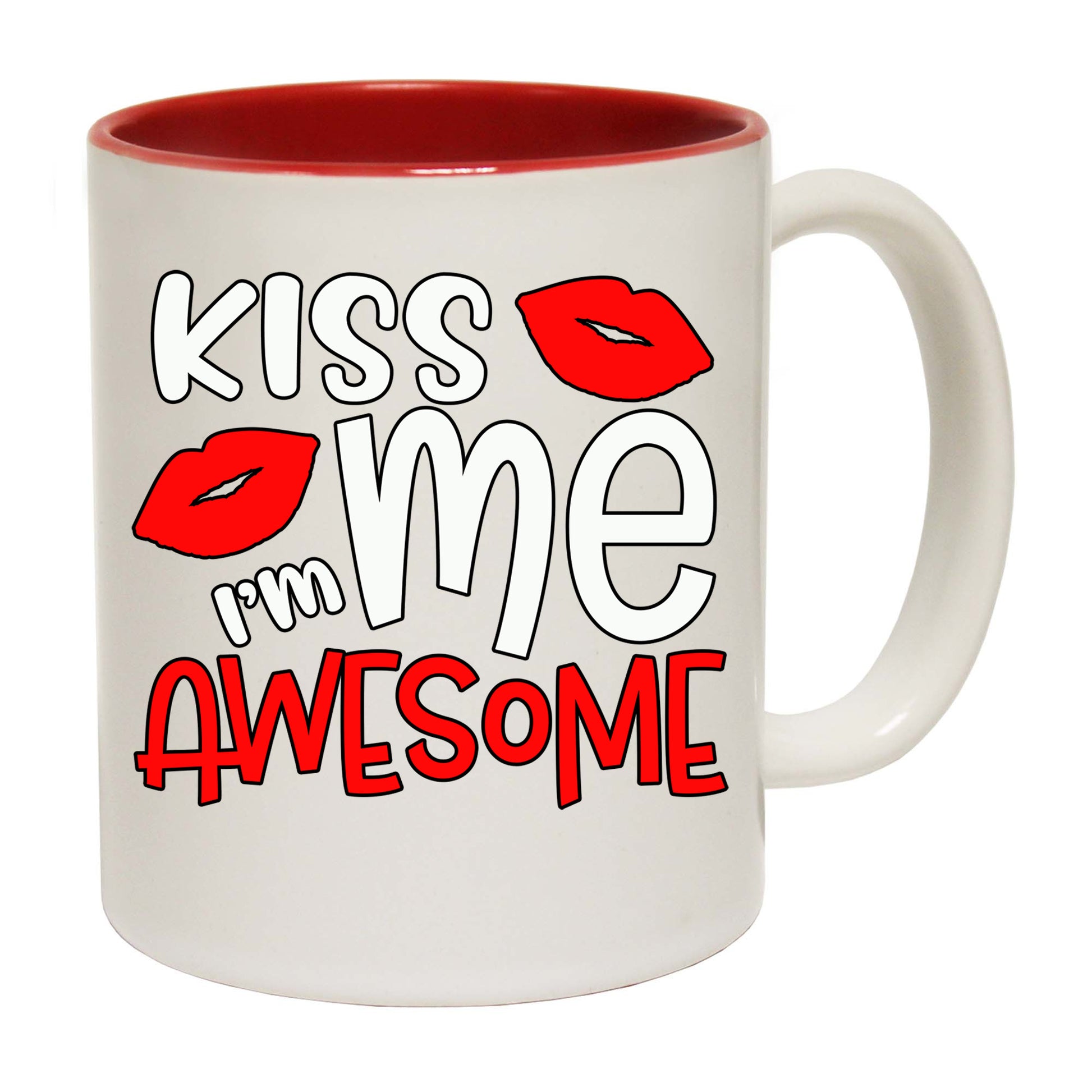 Kiss Me Im Awesome Valentine Valentines Day - Funny Coffee Mug