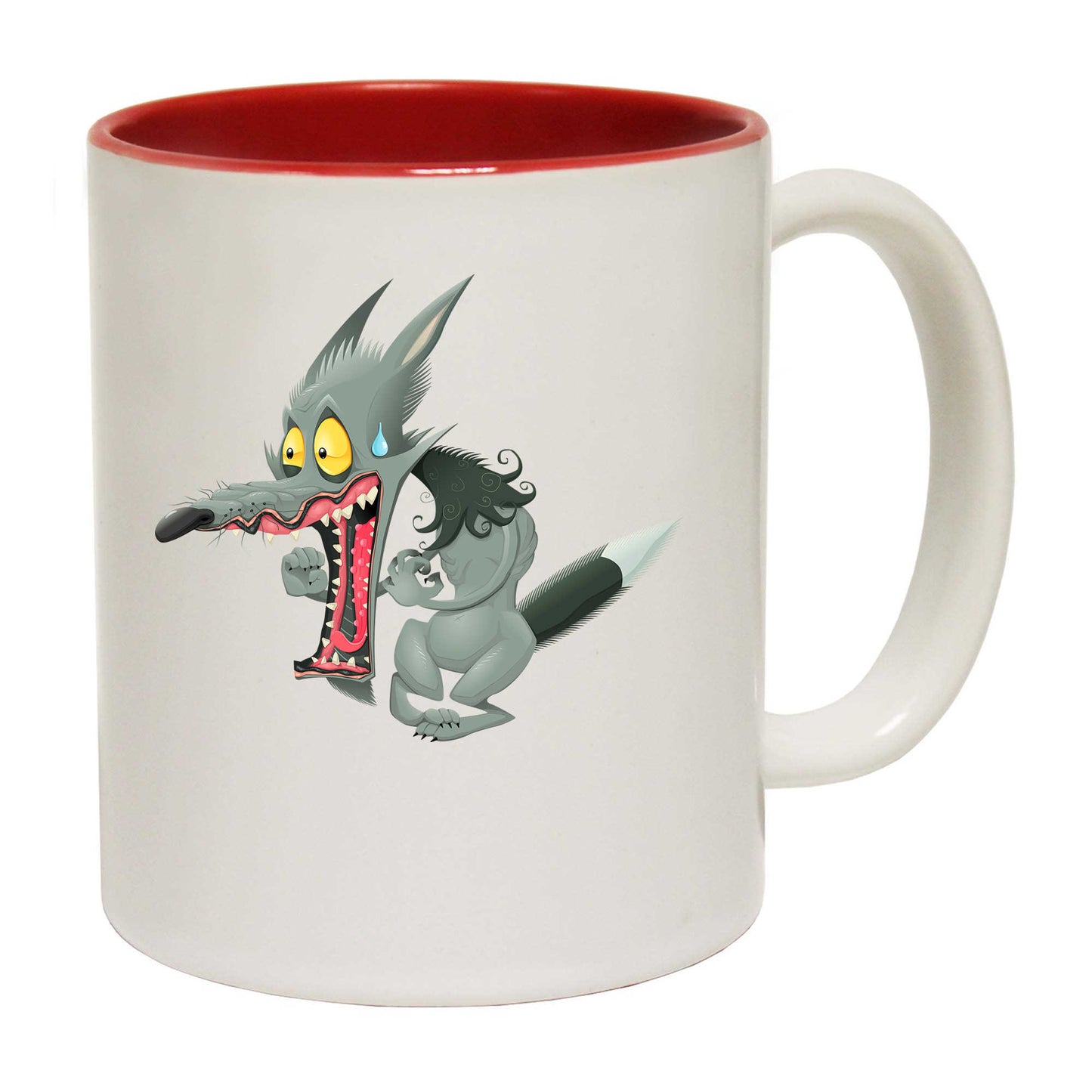 Wolf Startled Cartoon Animal Fashion - Funny Coffee Mug