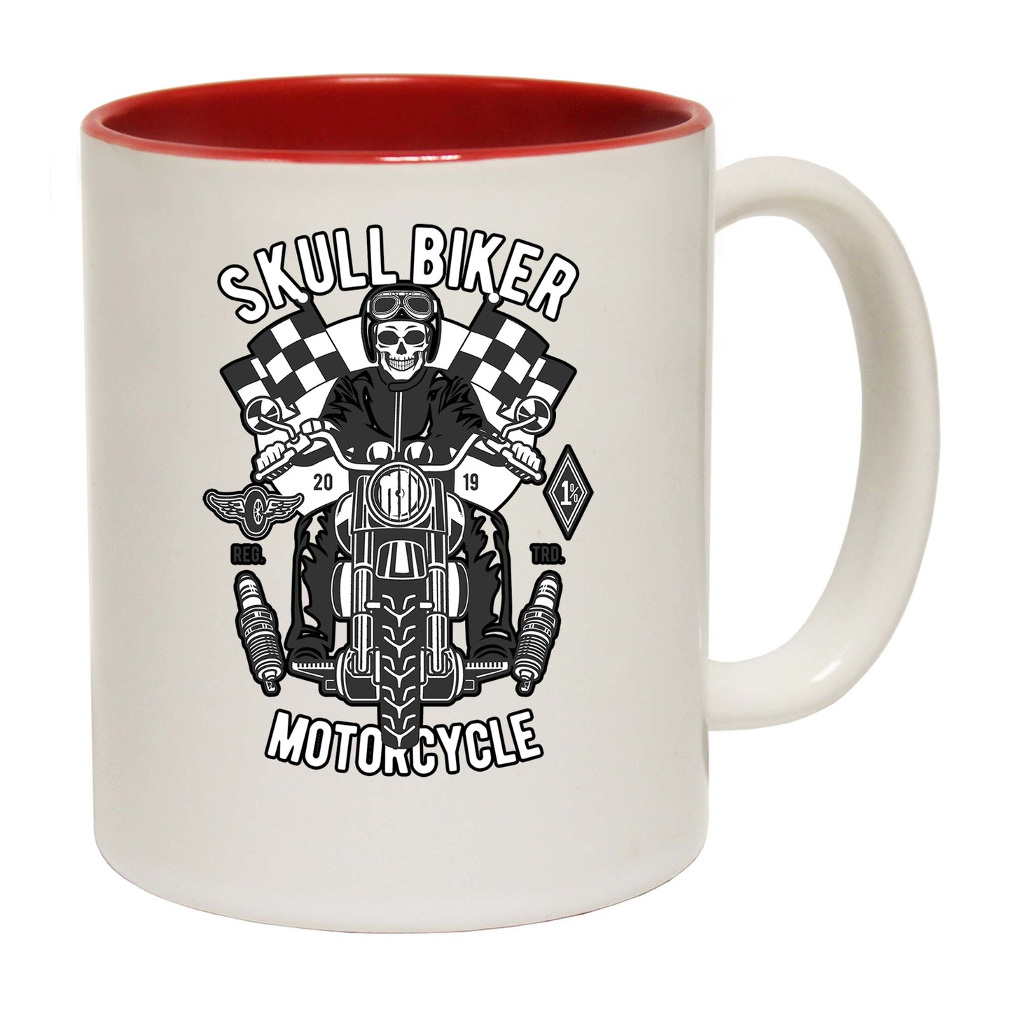 Skull Biker Motorcycle Motorbike - Funny Coffee Mug