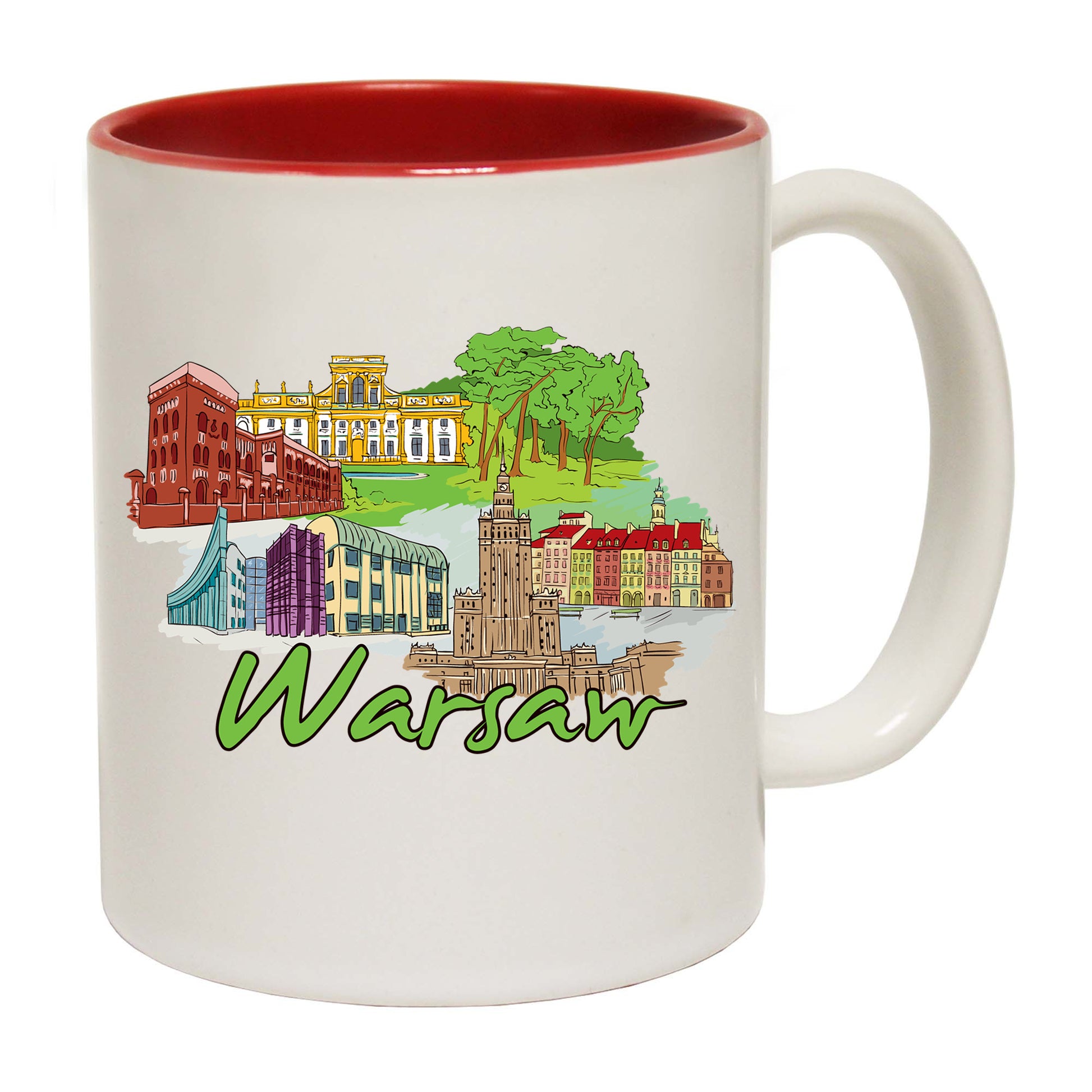 Warsaw Poland Country Flag Destination - Funny Coffee Mug