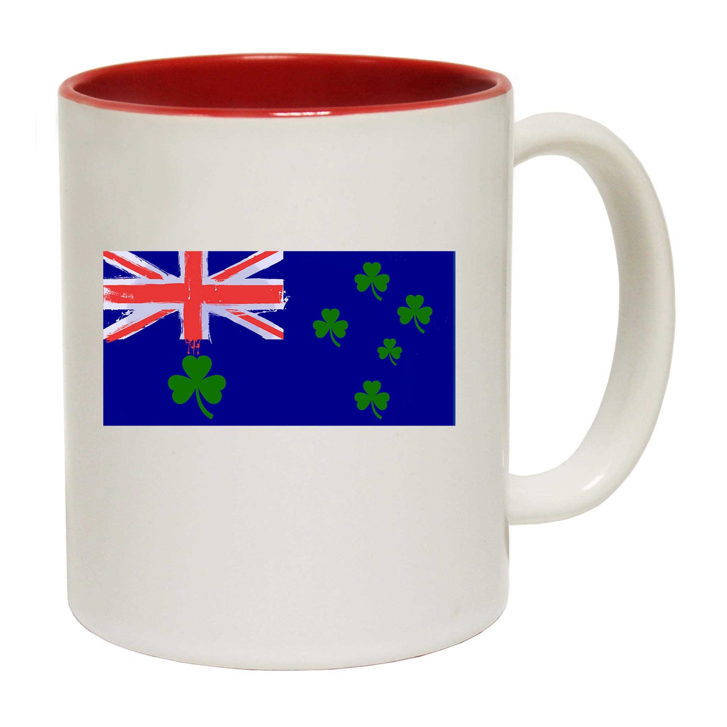 Australia Flag Irish St Patricks Day Ireland Four Leaf Clover - Funny Coffee Mug