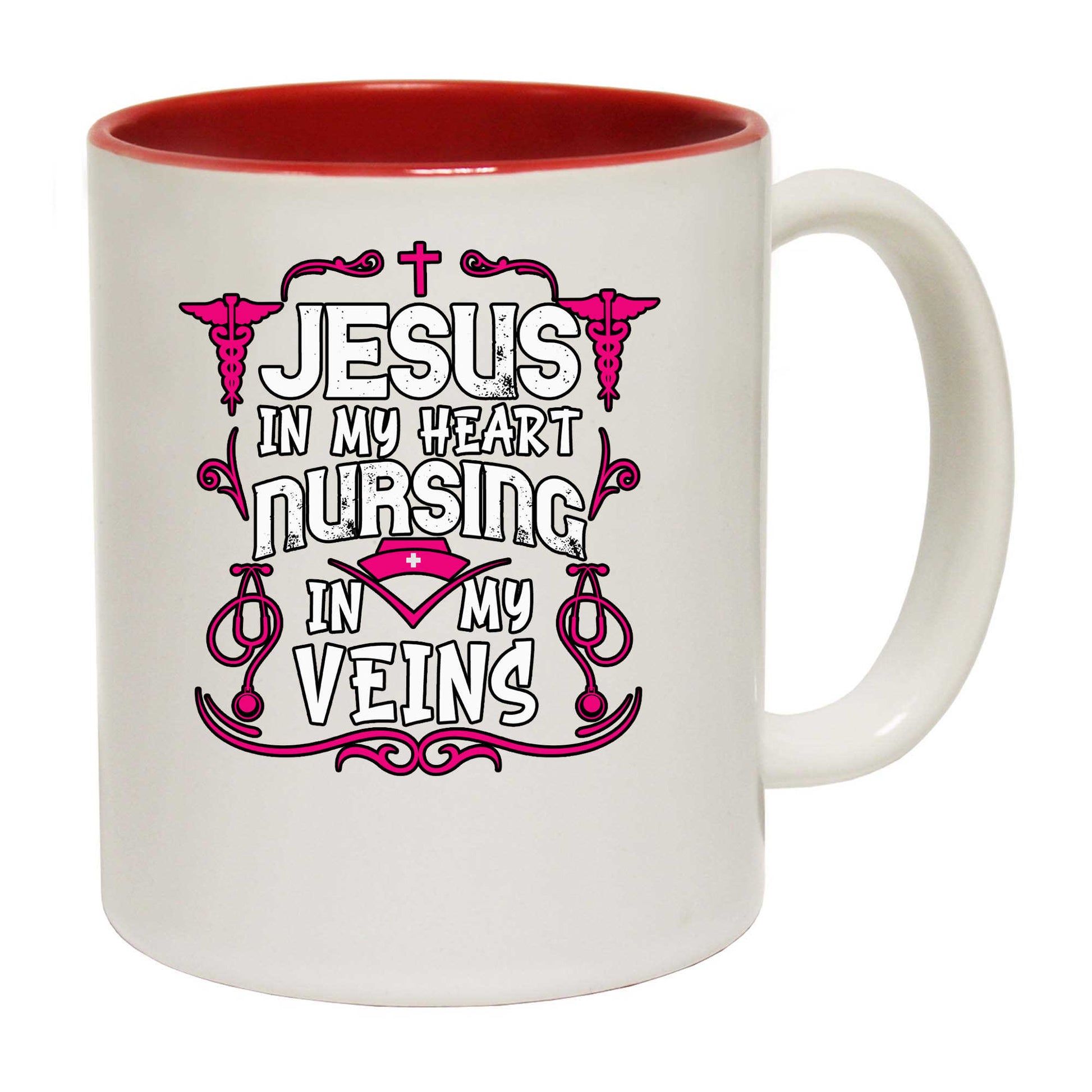 Jesus In My Heart Nursing In My Veins - Funny Coffee Mug