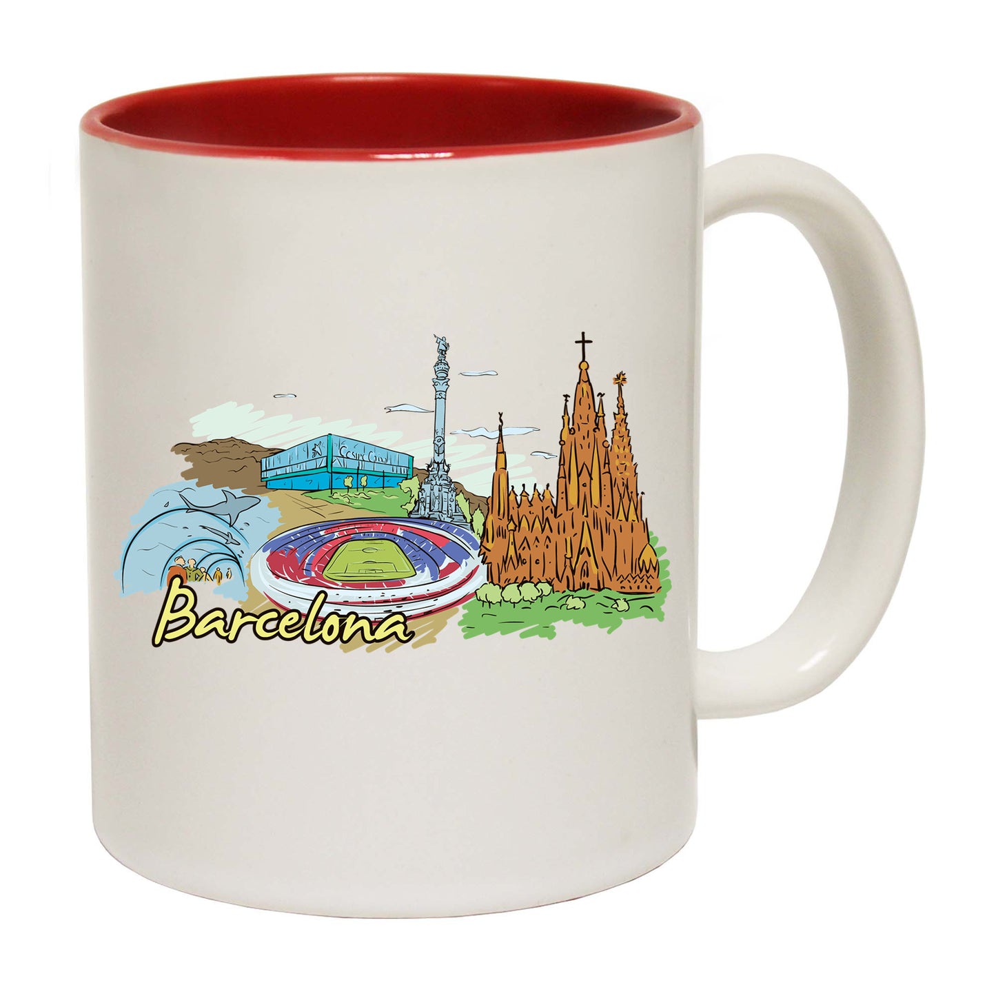 Barcelona Spain Country Flag Destination - Funny Coffee Mug