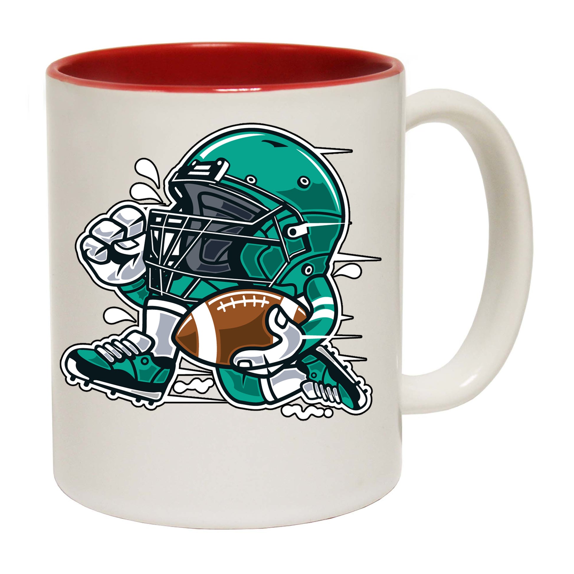 Gridiron Football Player American Cartoon - Funny Coffee Mug