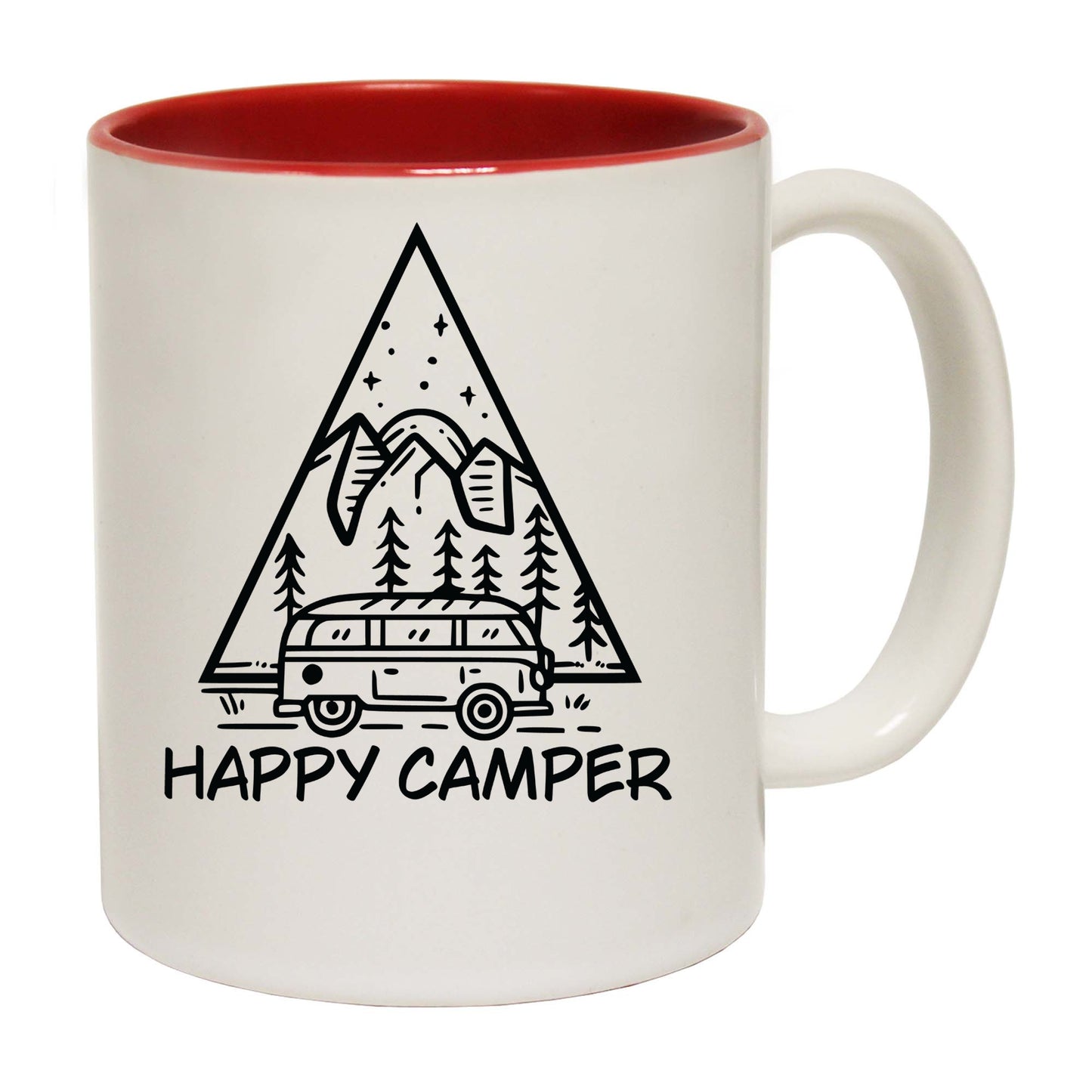 Happy Camper Van Mountains - Funny Coffee Mug