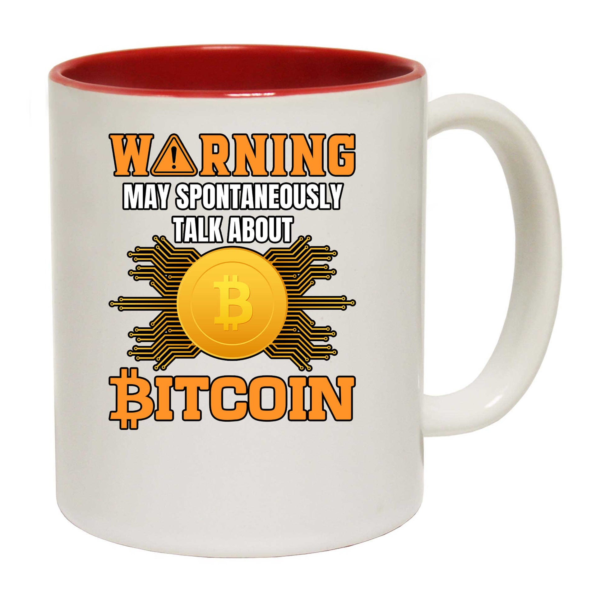 Warning V2 May Spontaneously Talk About Bitcoin - Funny Coffee Mug