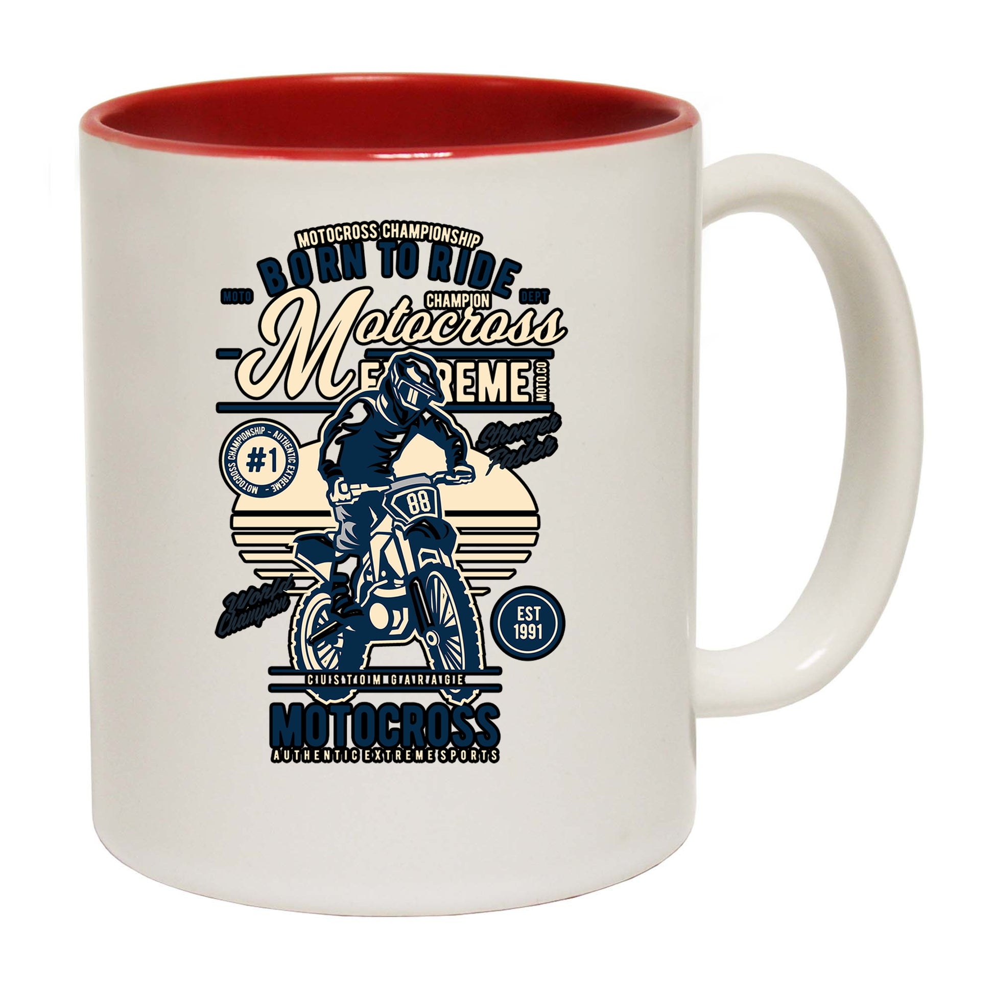 Motocross Extreme Dirt Bike Born To Ride - Funny Coffee Mug