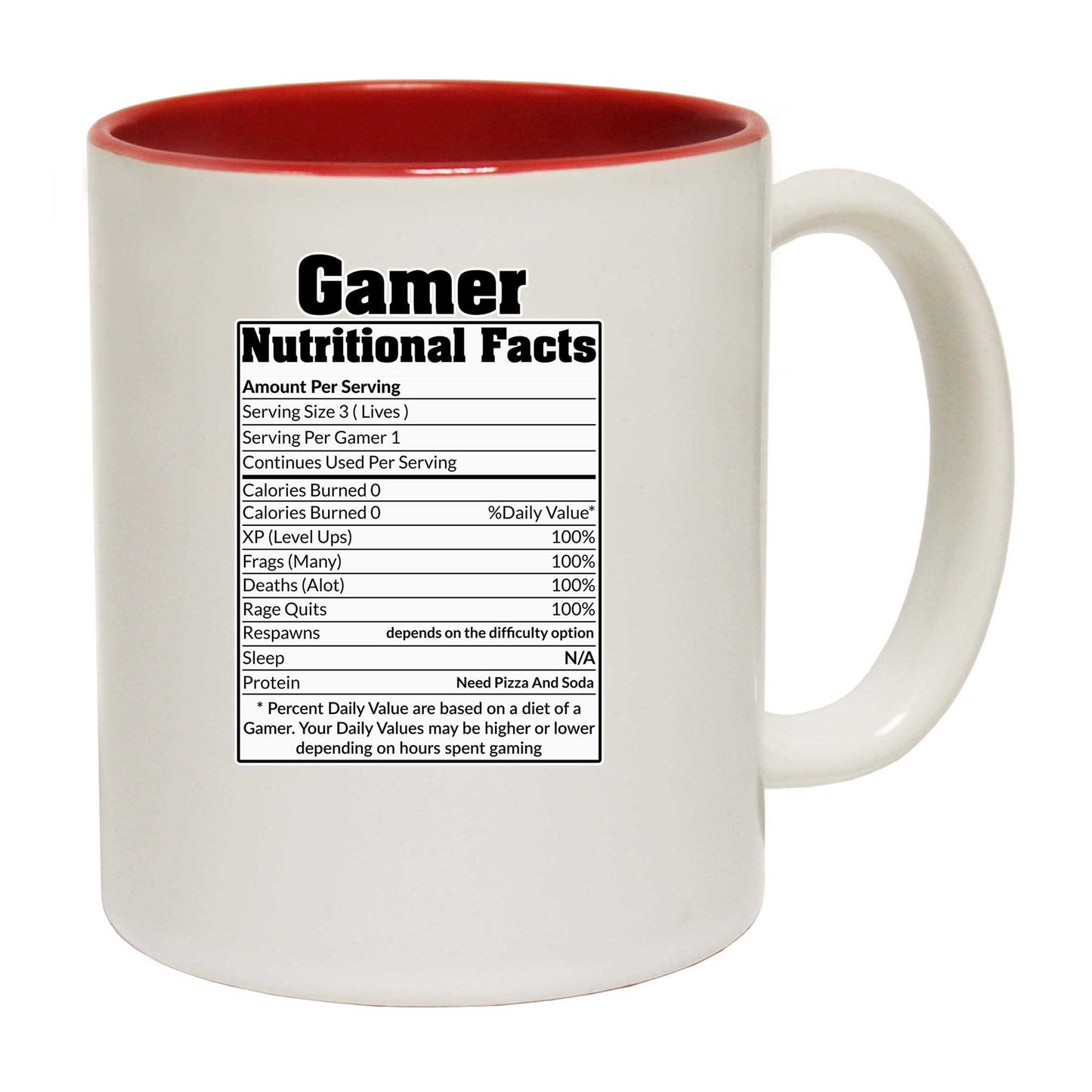 Gamer Nutritional Facts - Funny Coffee Mug