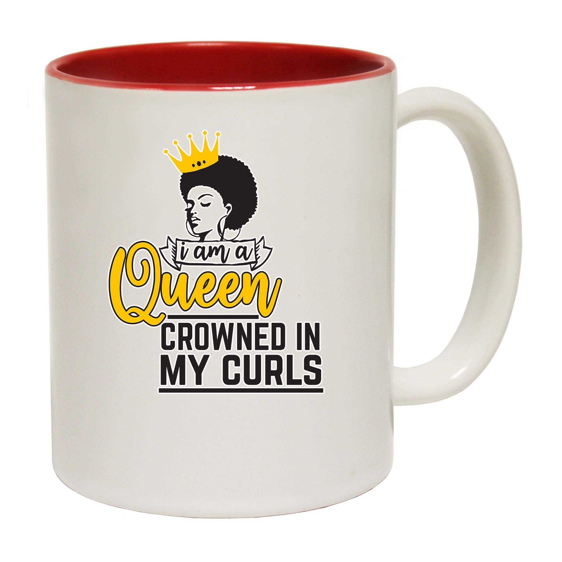 I Am A Queen Crowned In My Curls Afro - Funny Coffee Mug