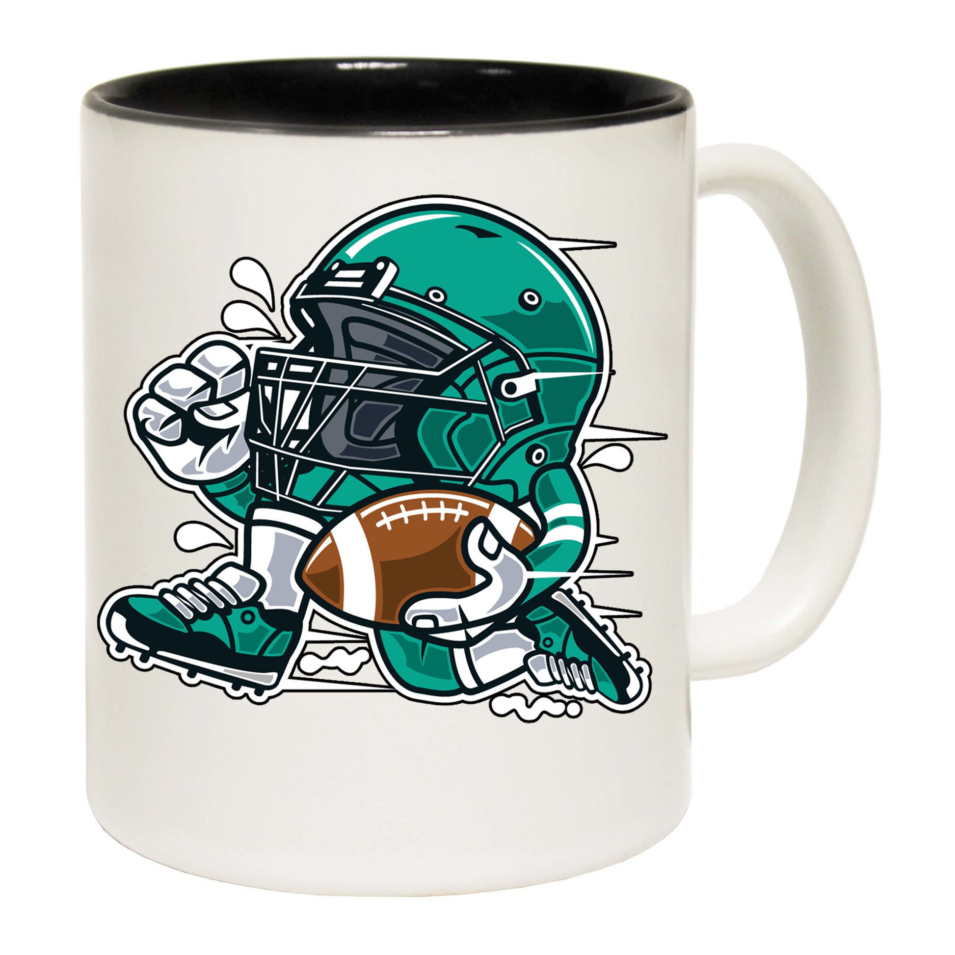 Gridiron Football Player American Cartoon - Funny Coffee Mug