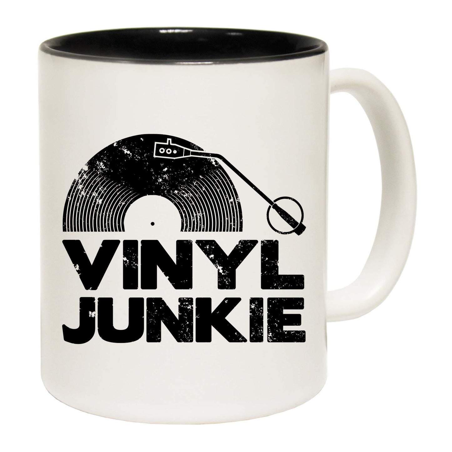 Vinyl Junkie Dj Record White Music - Funny Coffee Mug