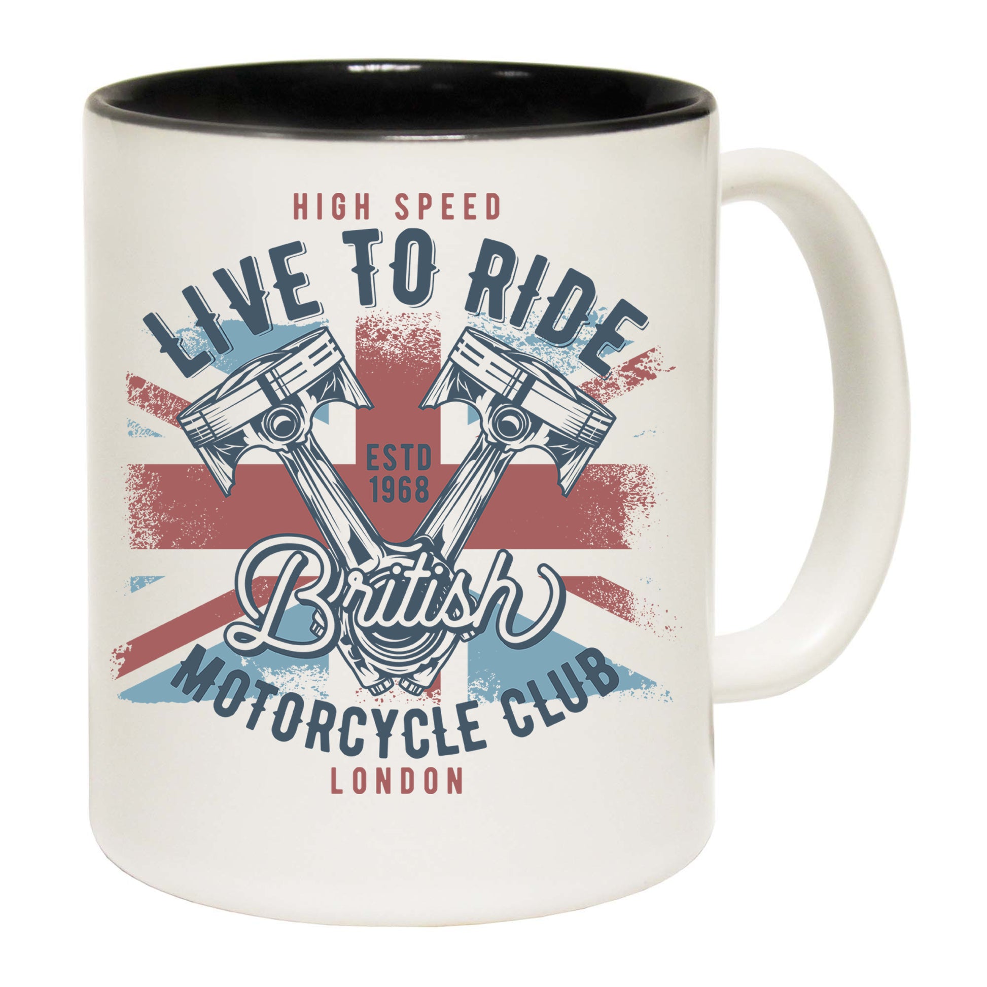 Live To Ride British Motorcycle Club Motorbike - Funny Coffee Mug